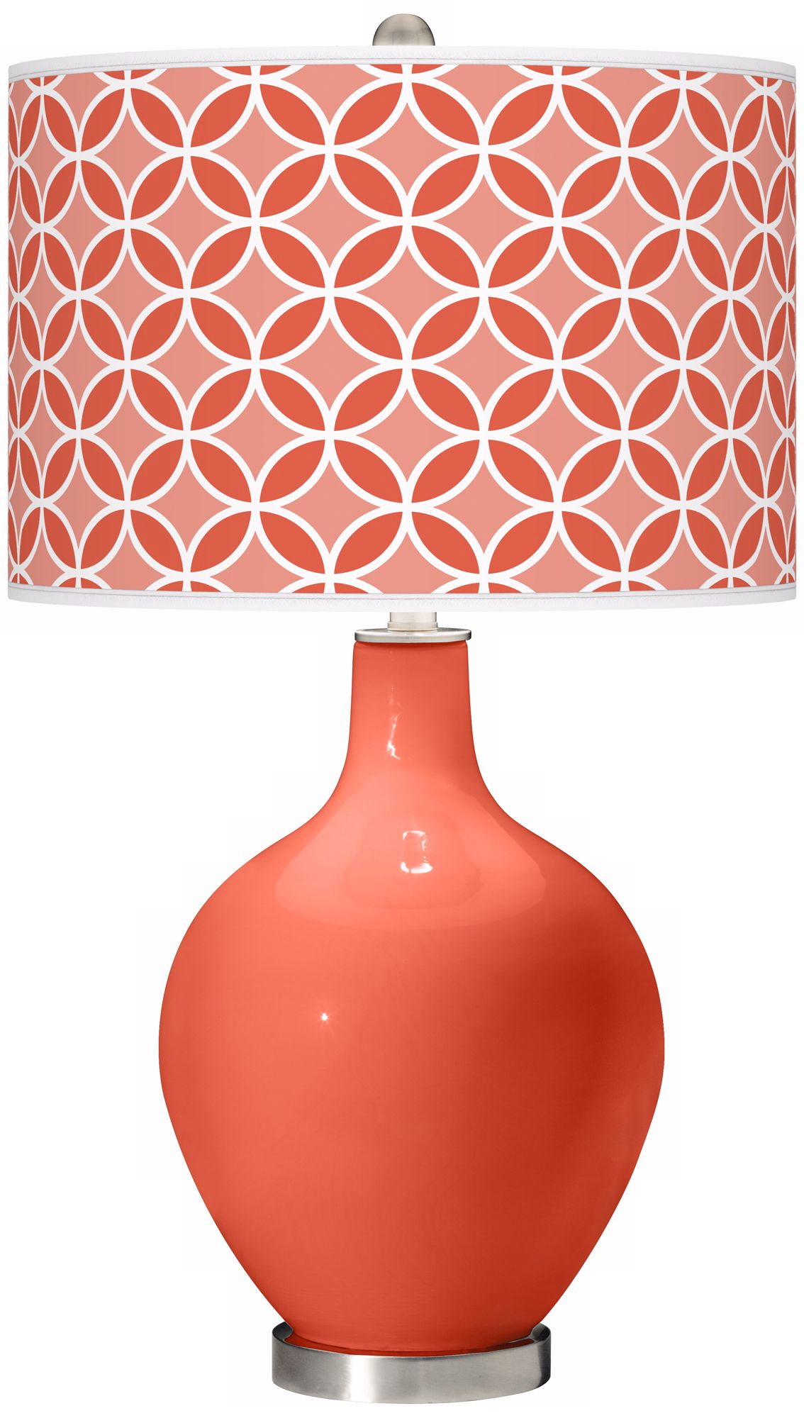 Modern Orange Circle Rings Ovo Table Lamp