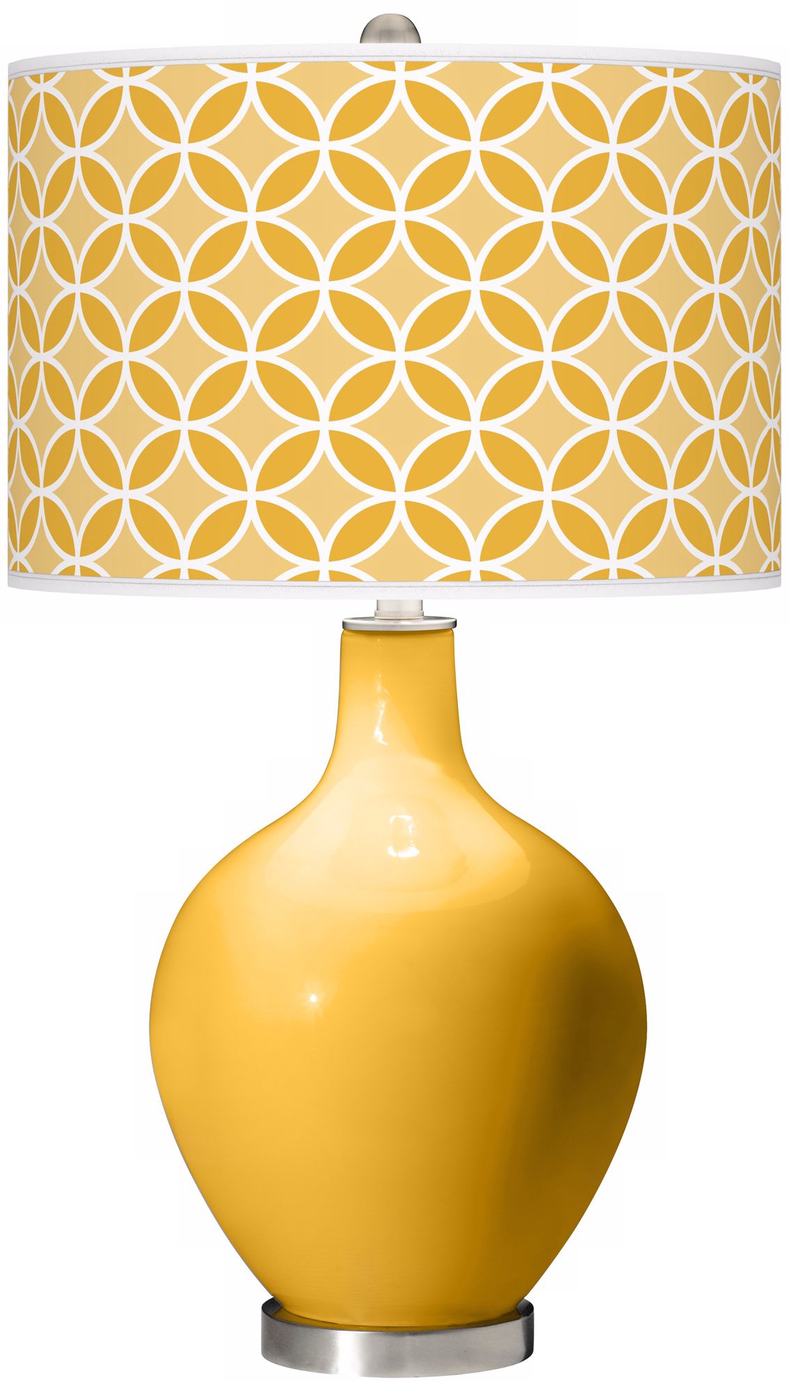 Goldenrod Circle Rings Ovo Table Lamp