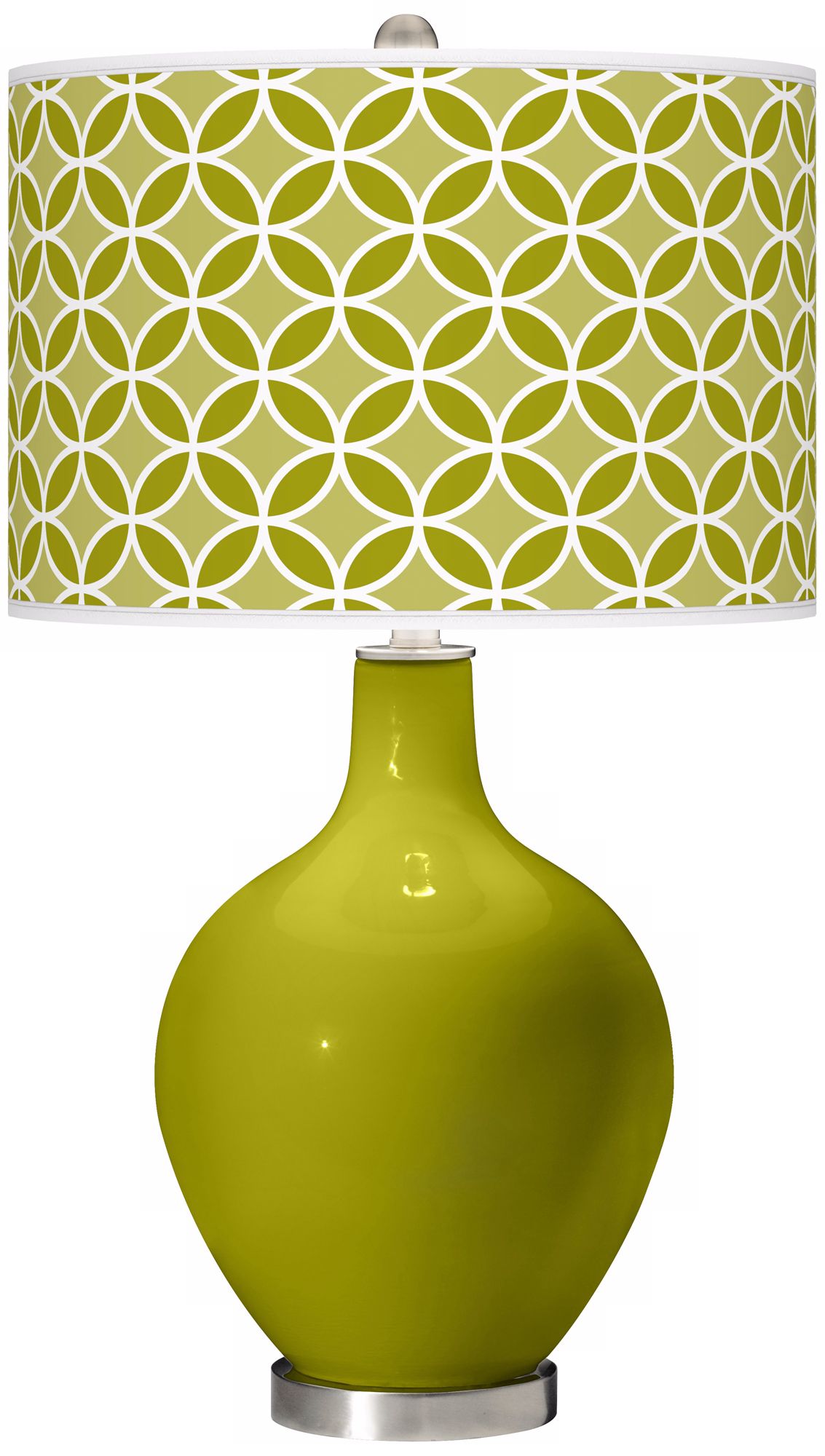 Olive Green Circle Rings Ovo Table Lamp