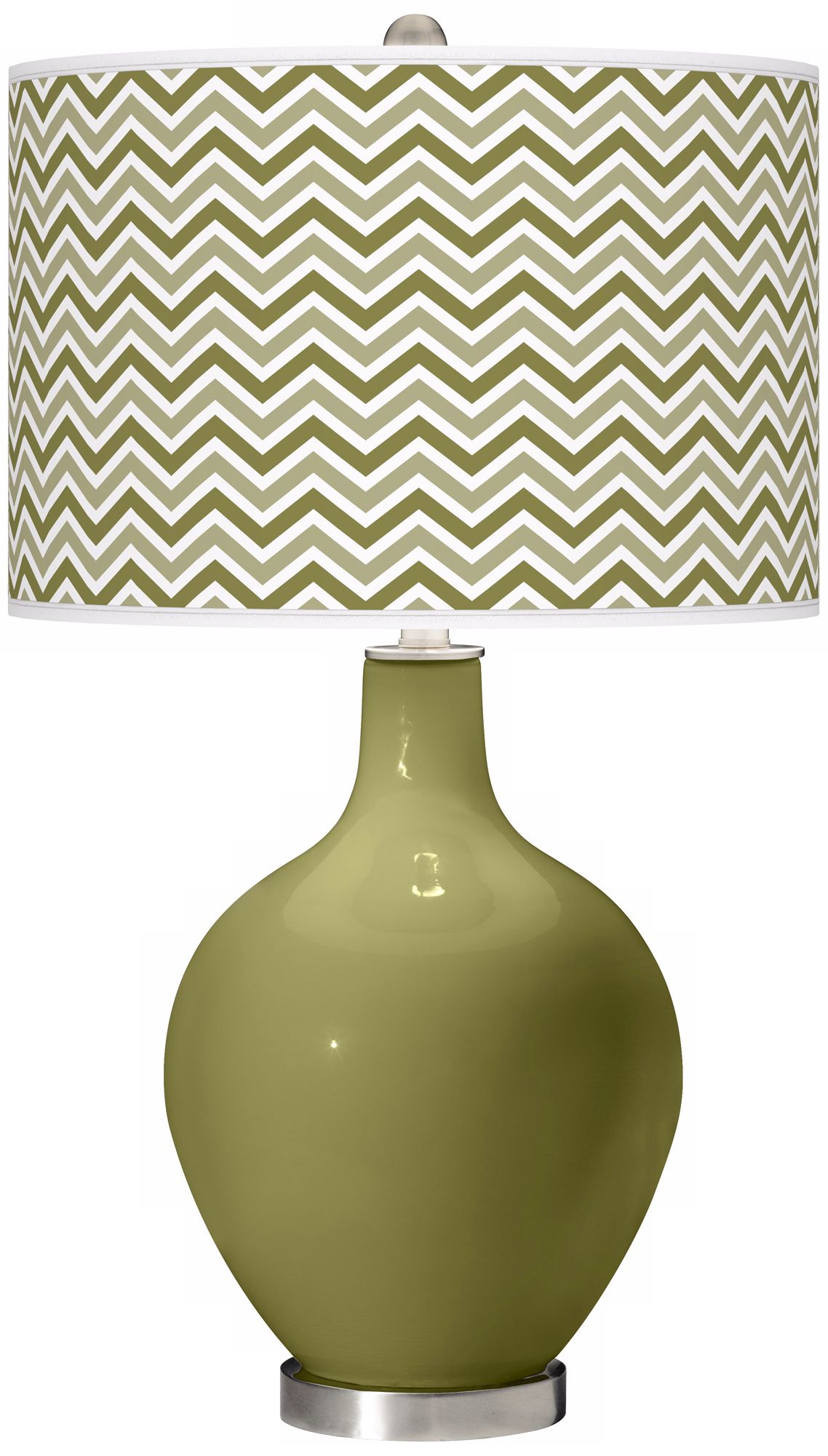 Rural Green Narrow Zig Zag Ovo Table Lamp