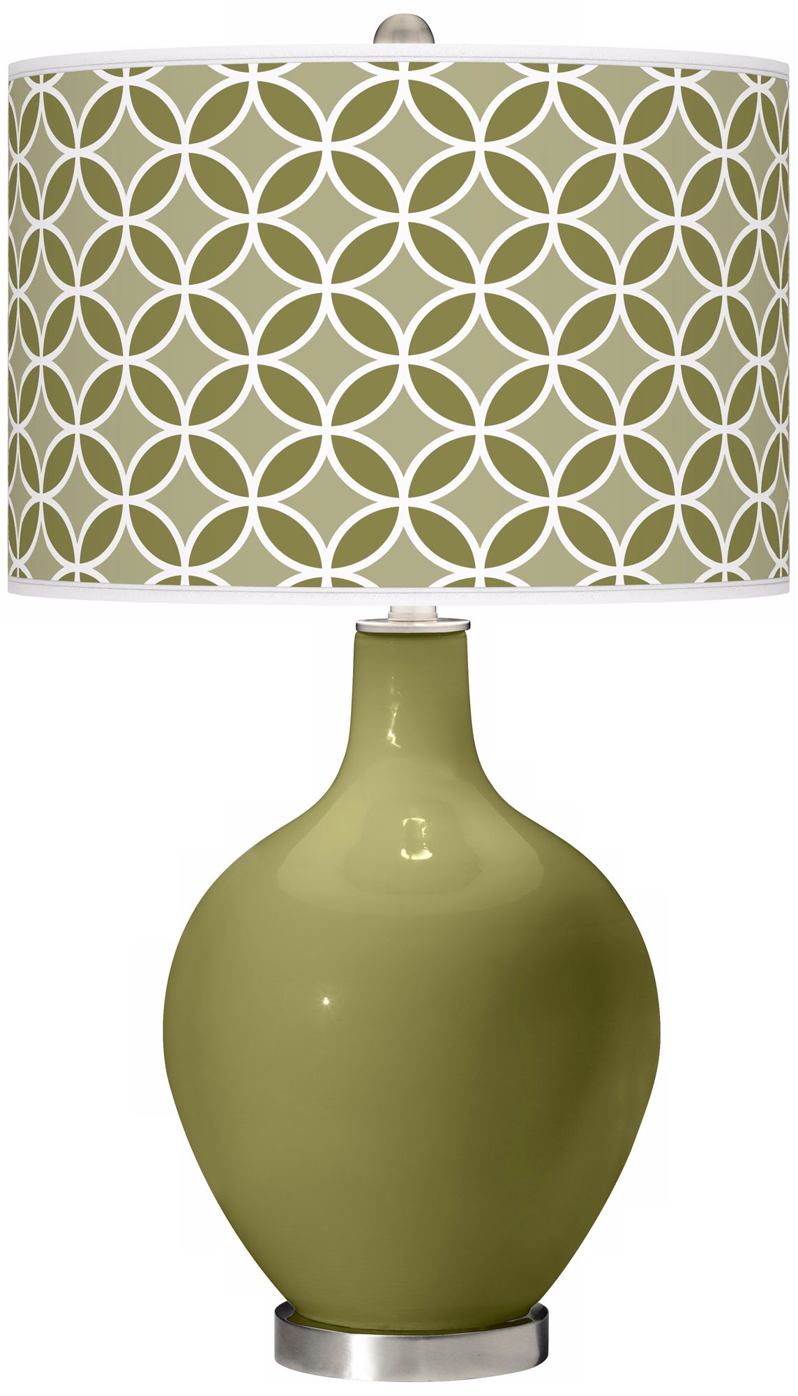 Rural Green Circle Rings Ovo Table Lamp