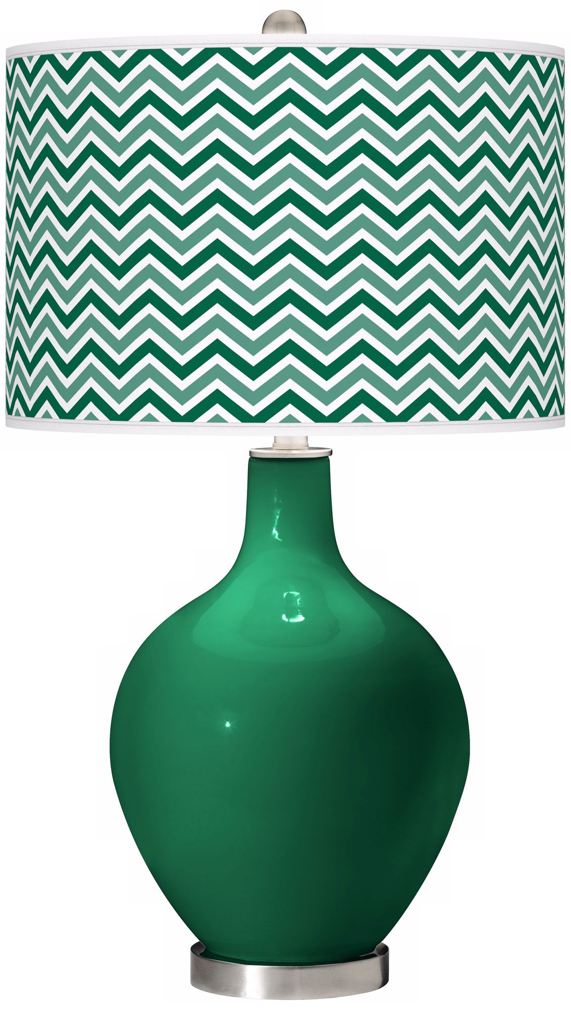 Greens Narrow Zig Zag Ovo Table Lamp