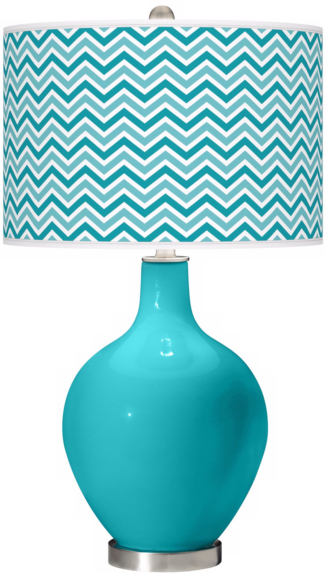 Surfer Blue Narrow Zig Zag Ovo Table Lamp