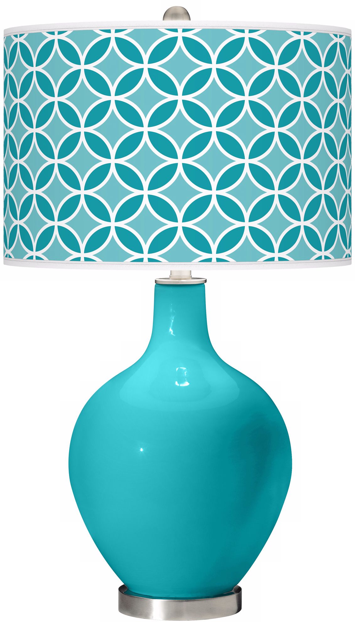 Surfer Blue Circle Rings Ovo Table Lamp