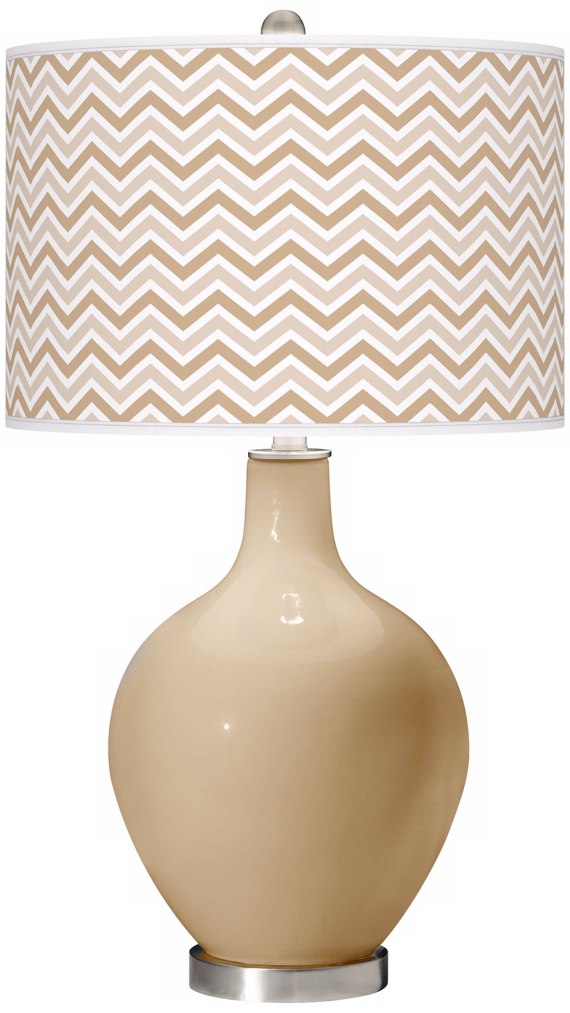 Colonial Tan Narrow Zig Zag Ovo Table Lamp