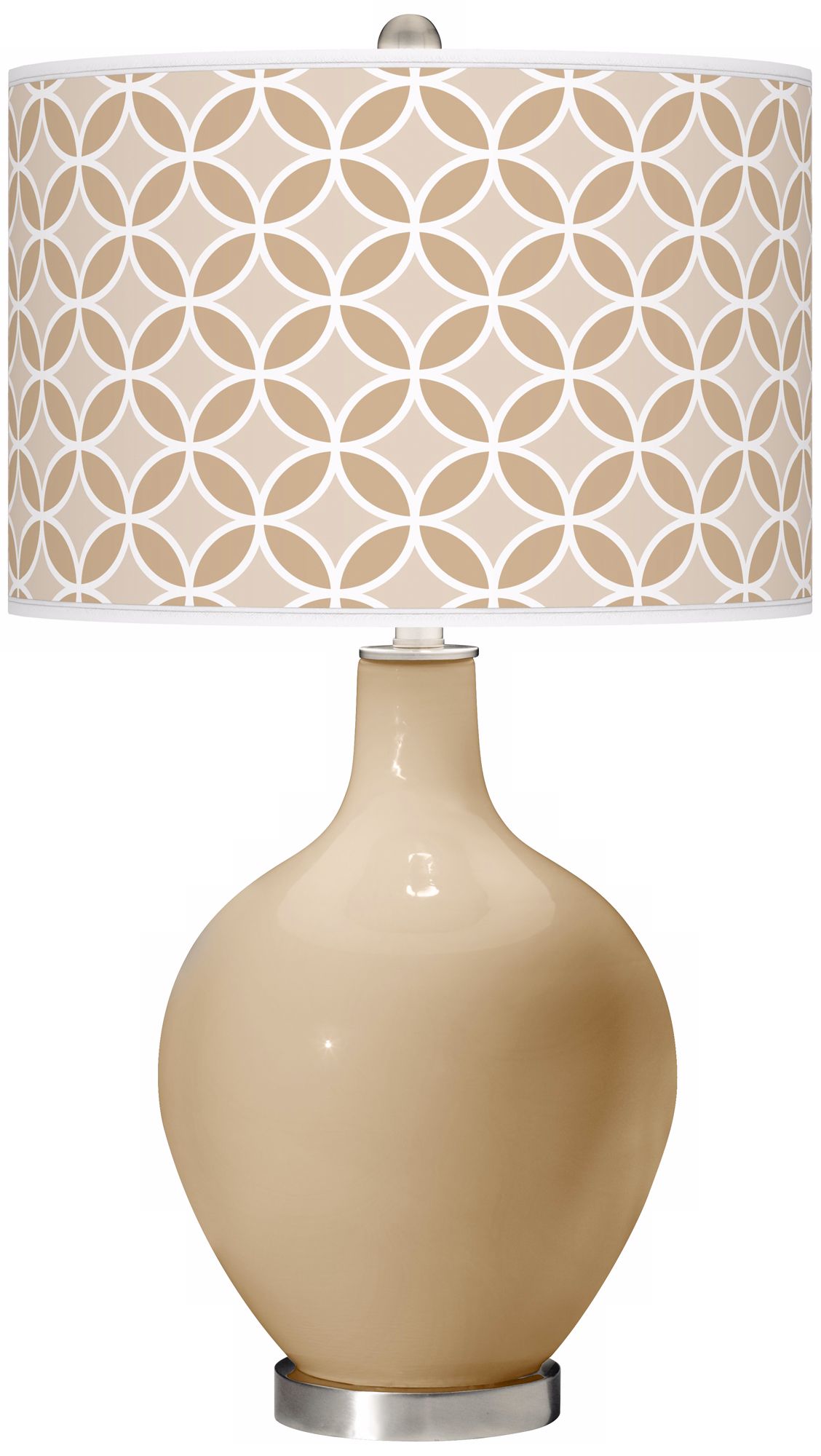 Colonial Tan Circle Rings Ovo Table Lamp