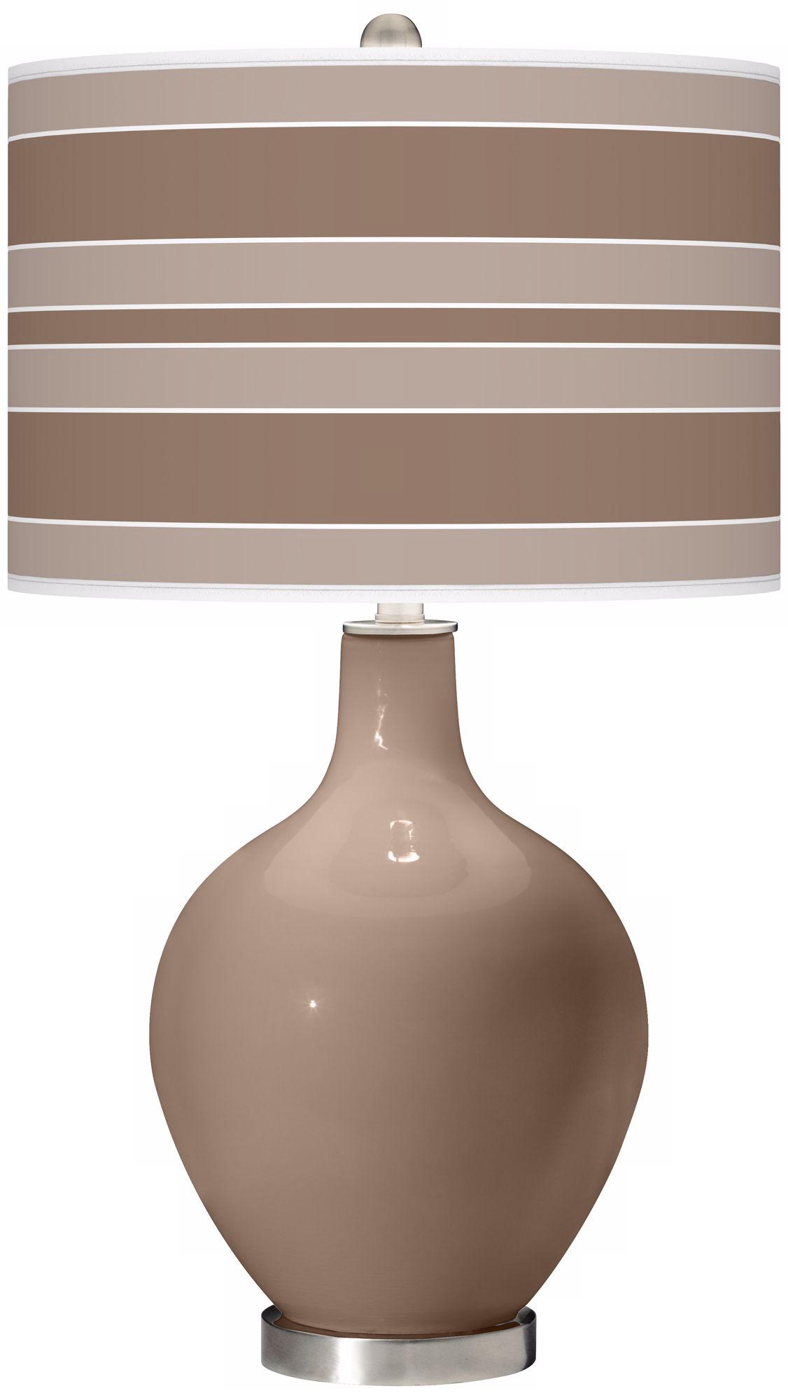 Mocha Bold Stripe Ovo Table Lamp
