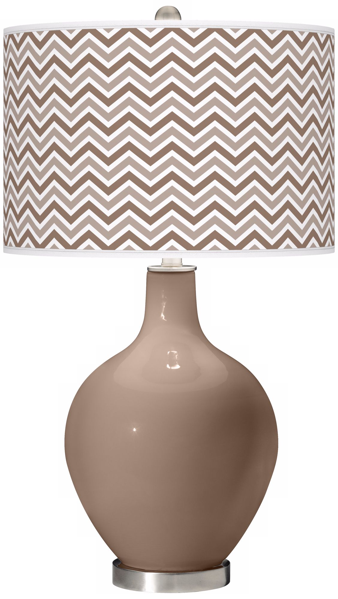Mocha Narrow Zig Zag Ovo Table Lamp