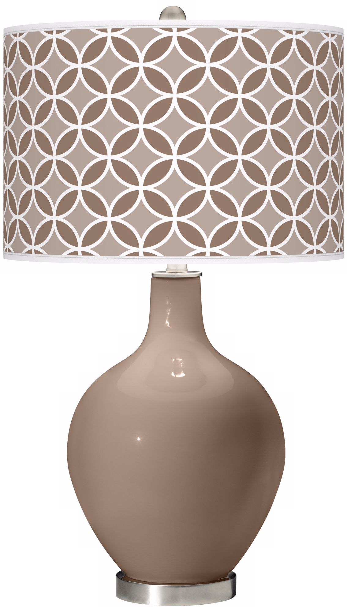 Mocha Circle Rings Ovo Table Lamp