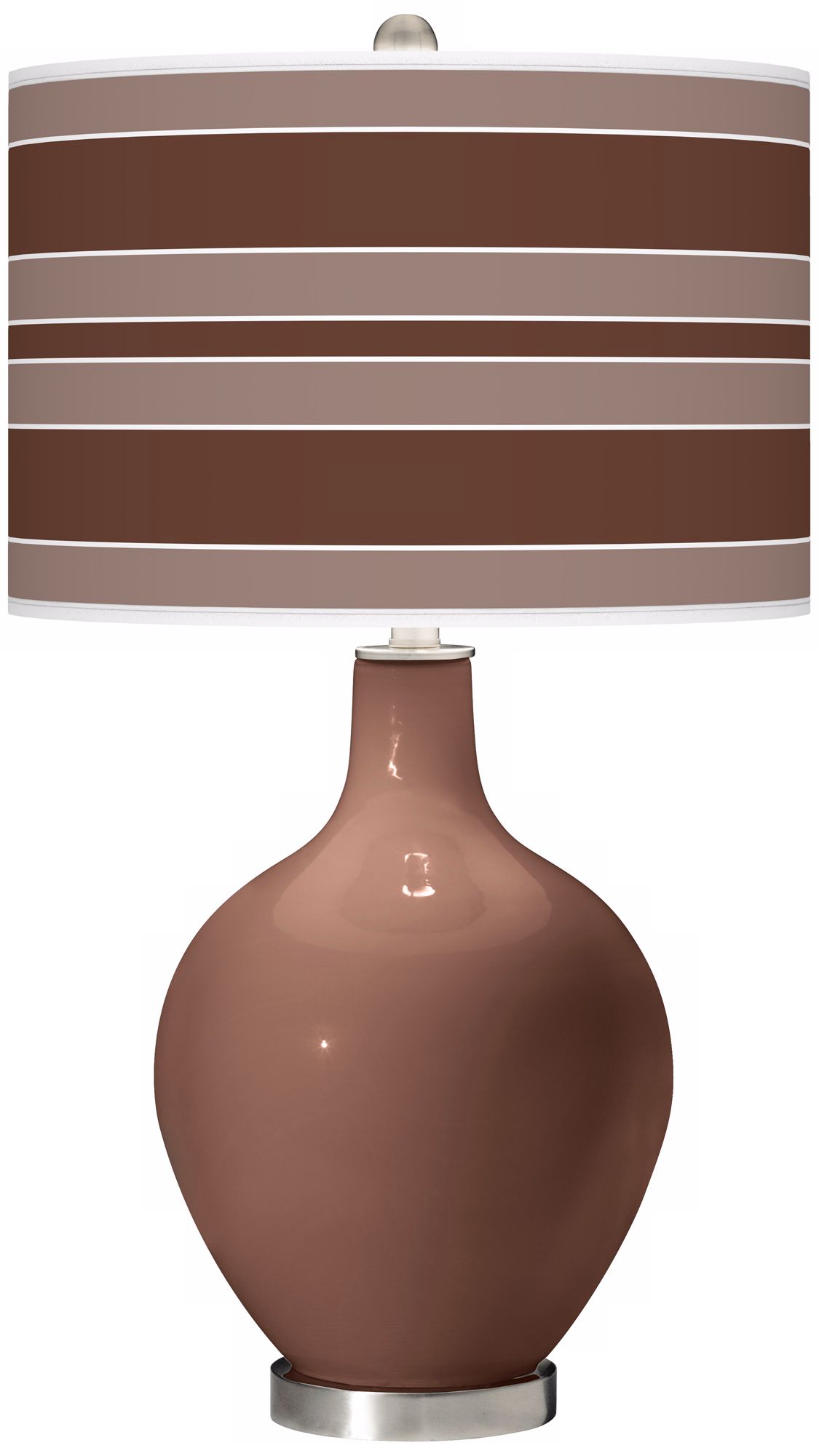 Rugged Brown Bold Stripe Ovo Table Lamp