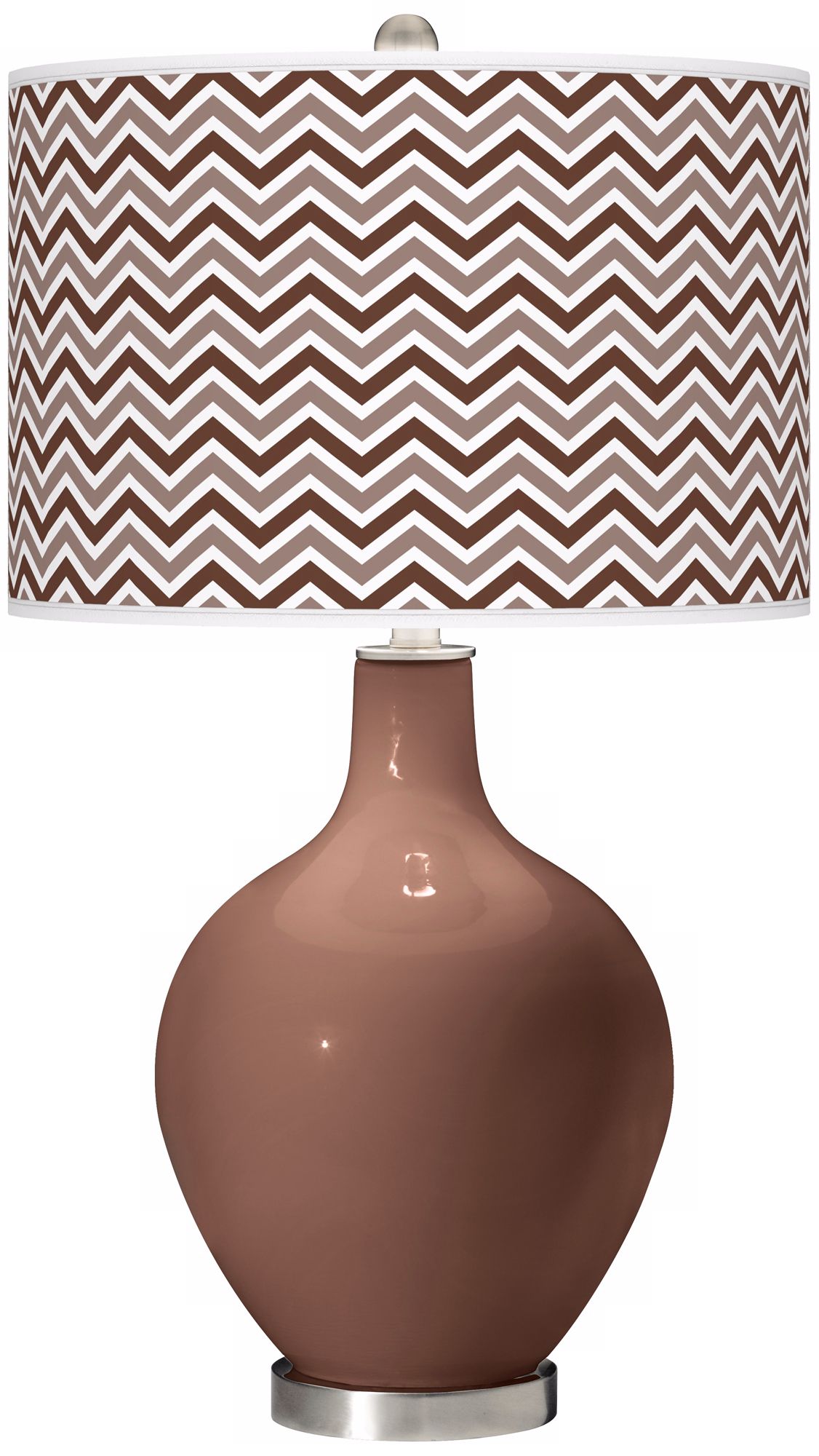 Rugged Brown Narrow Zig Zag Ovo Table Lamp