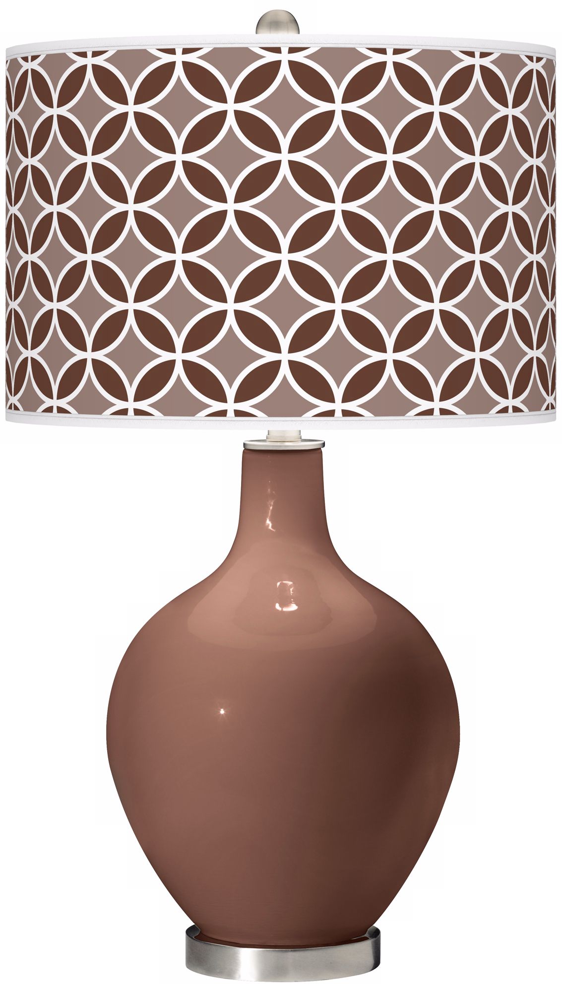 Rugged Brown Circle Rings Ovo Table Lamp
