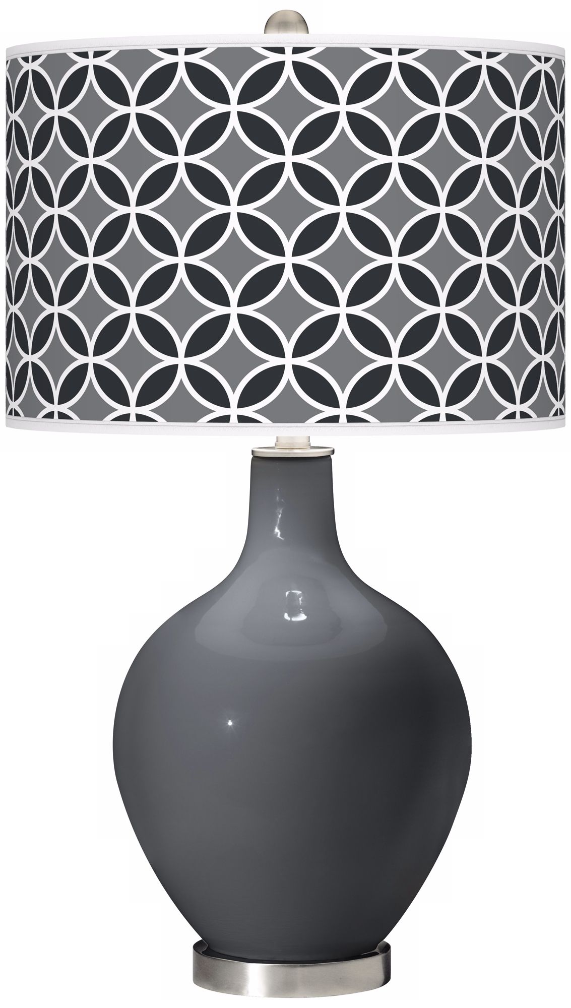 Black of Night Circle Rings Ovo Table Lamp