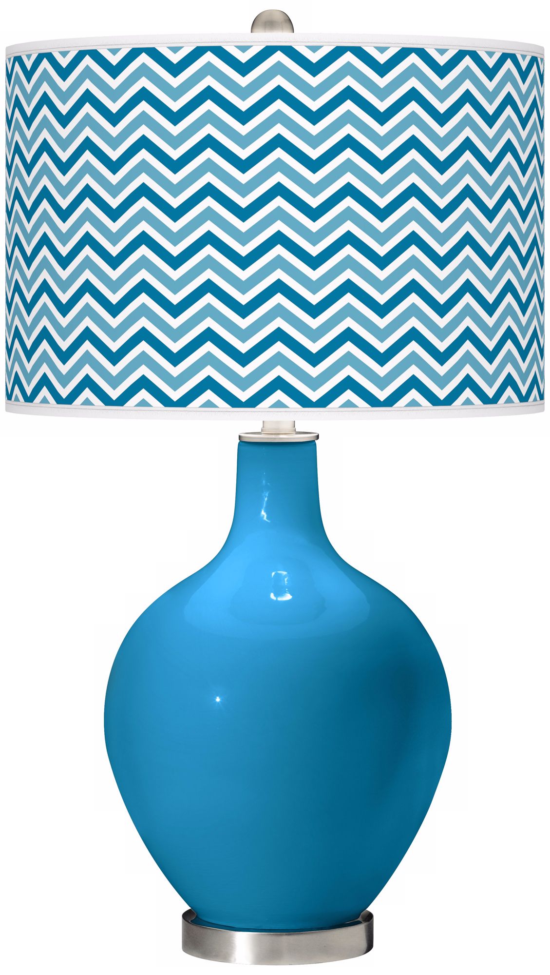 River Blue Narrow Zig Zag Ovo Table Lamp