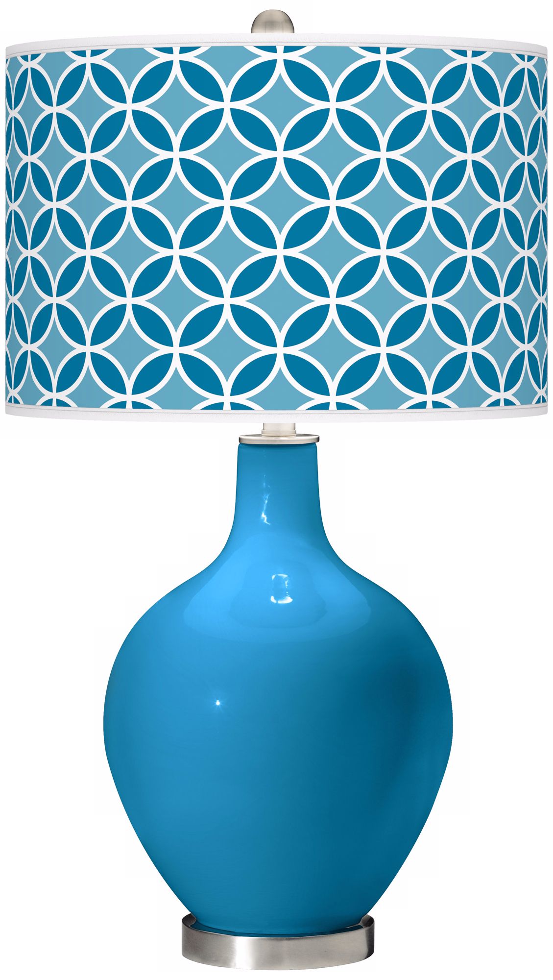 River Blue Circle Rings Ovo Table Lamp