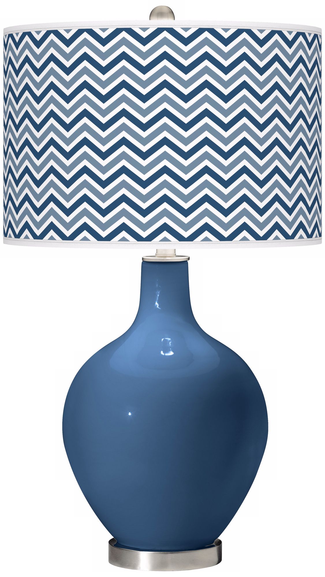 Regatta Blue Narrow Zig Zag Ovo Table Lamp