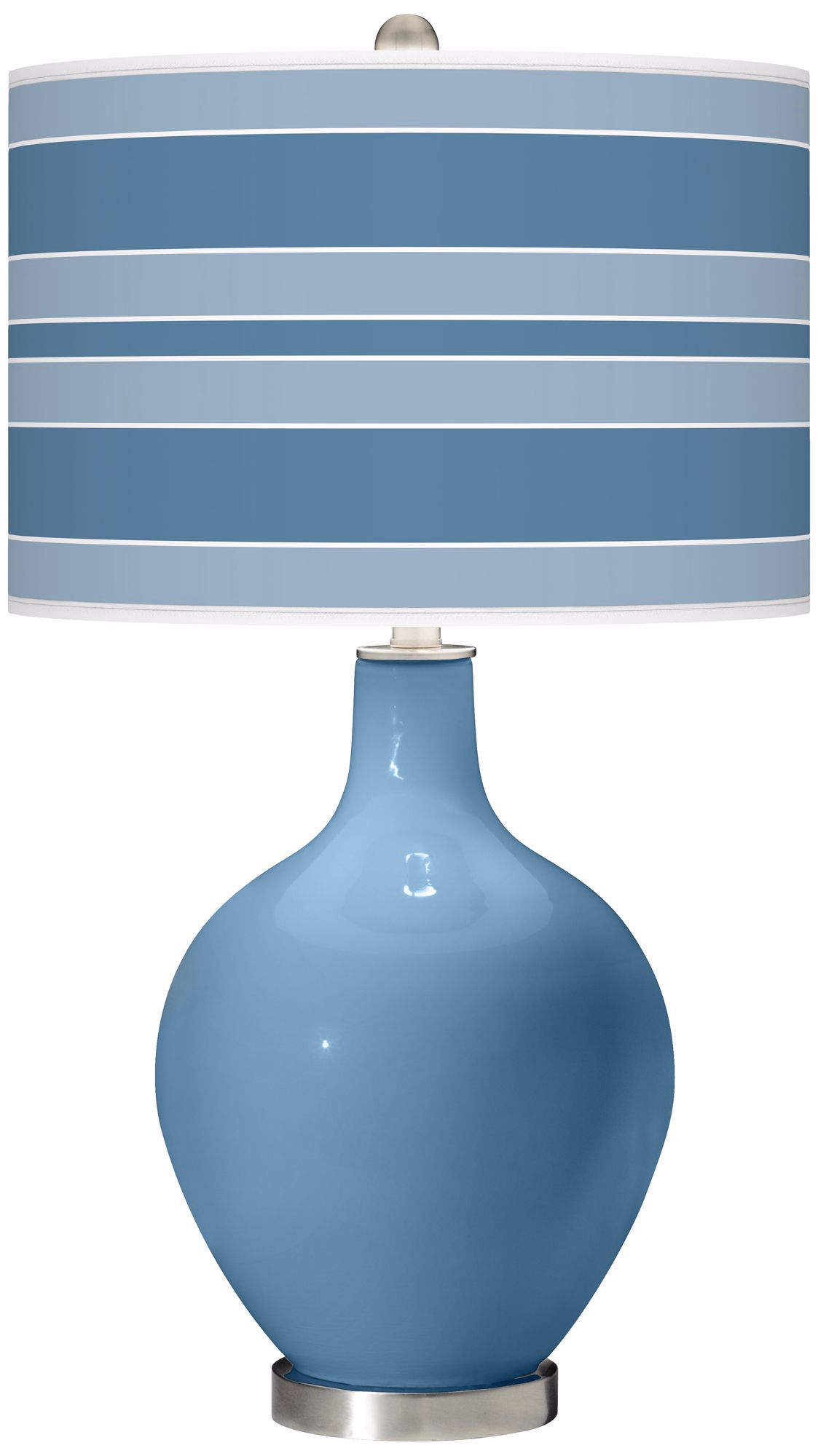Secure Blue Bold Stripe Ovo Table Lamp