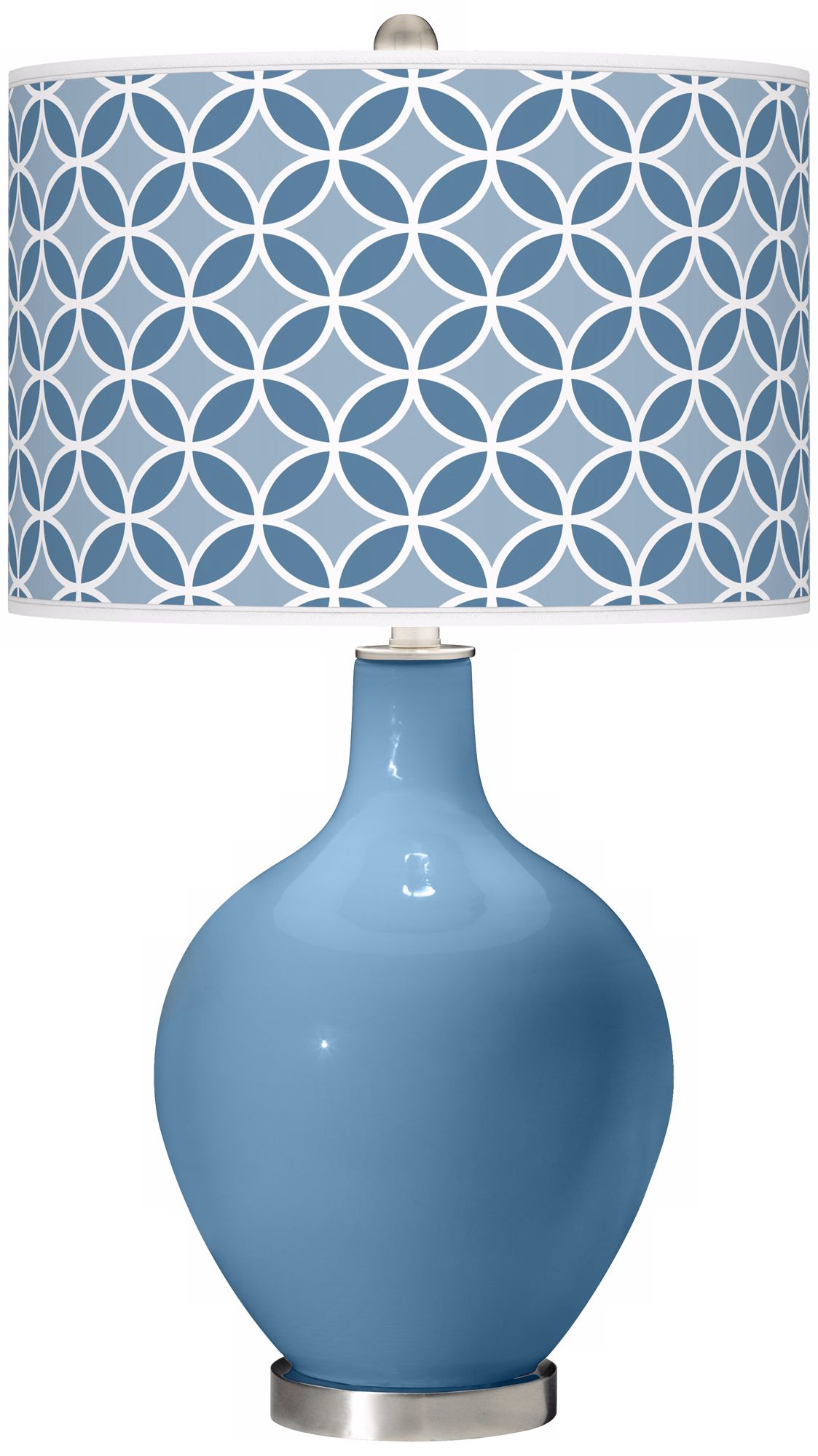 Secure Blue Circle Rings Ovo Table Lamp