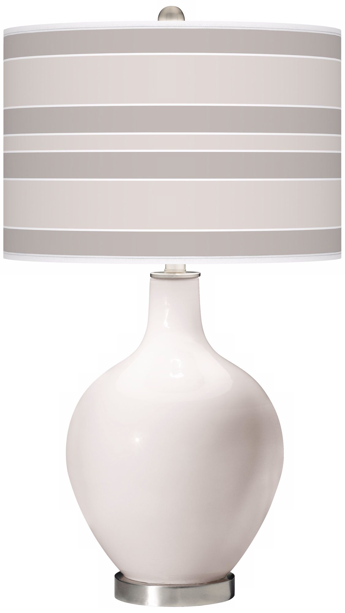 Smart White Bold Stripe Ovo Table Lamp