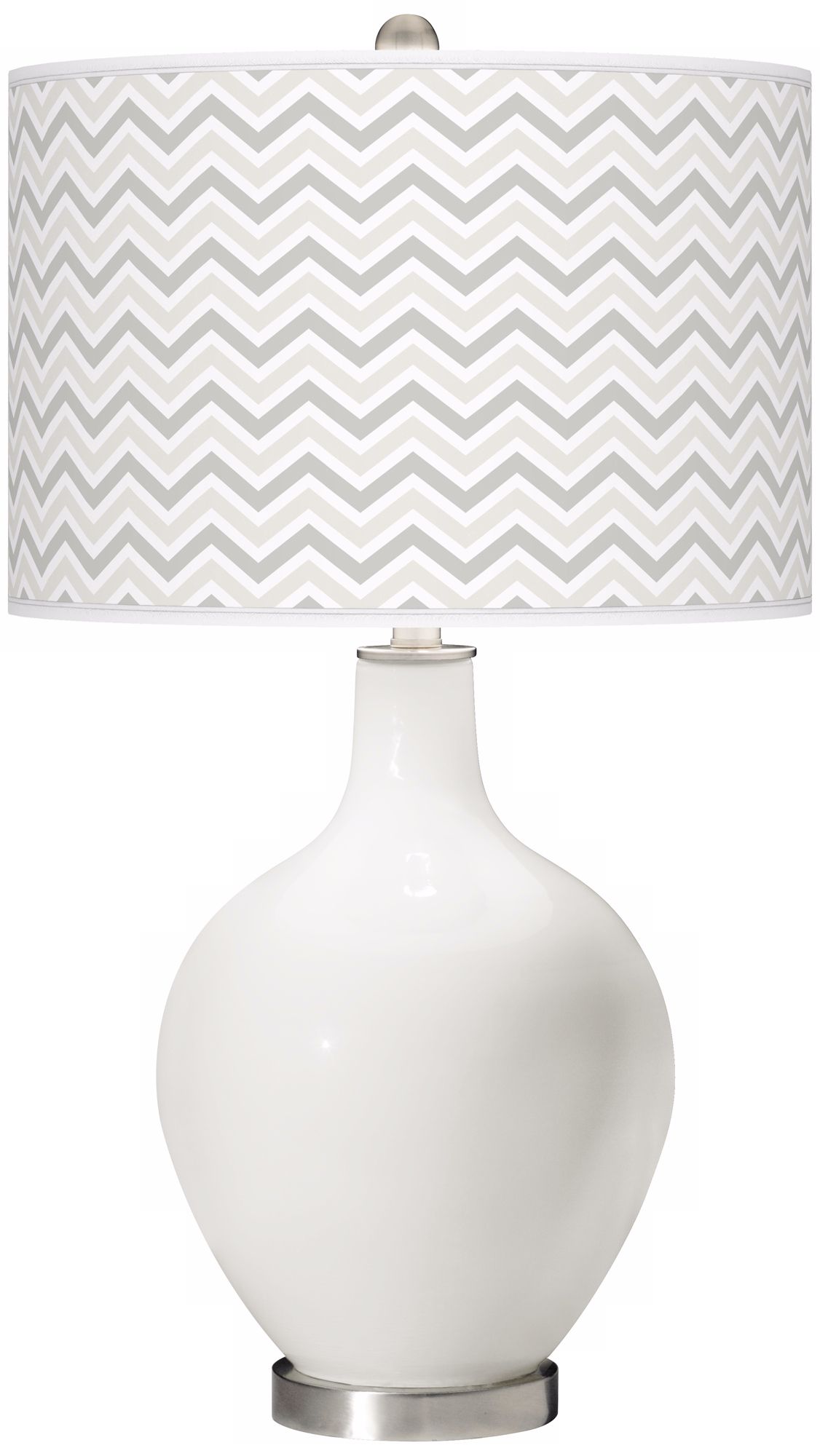Winter White Narrow Zig Zag Ovo Table Lamp
