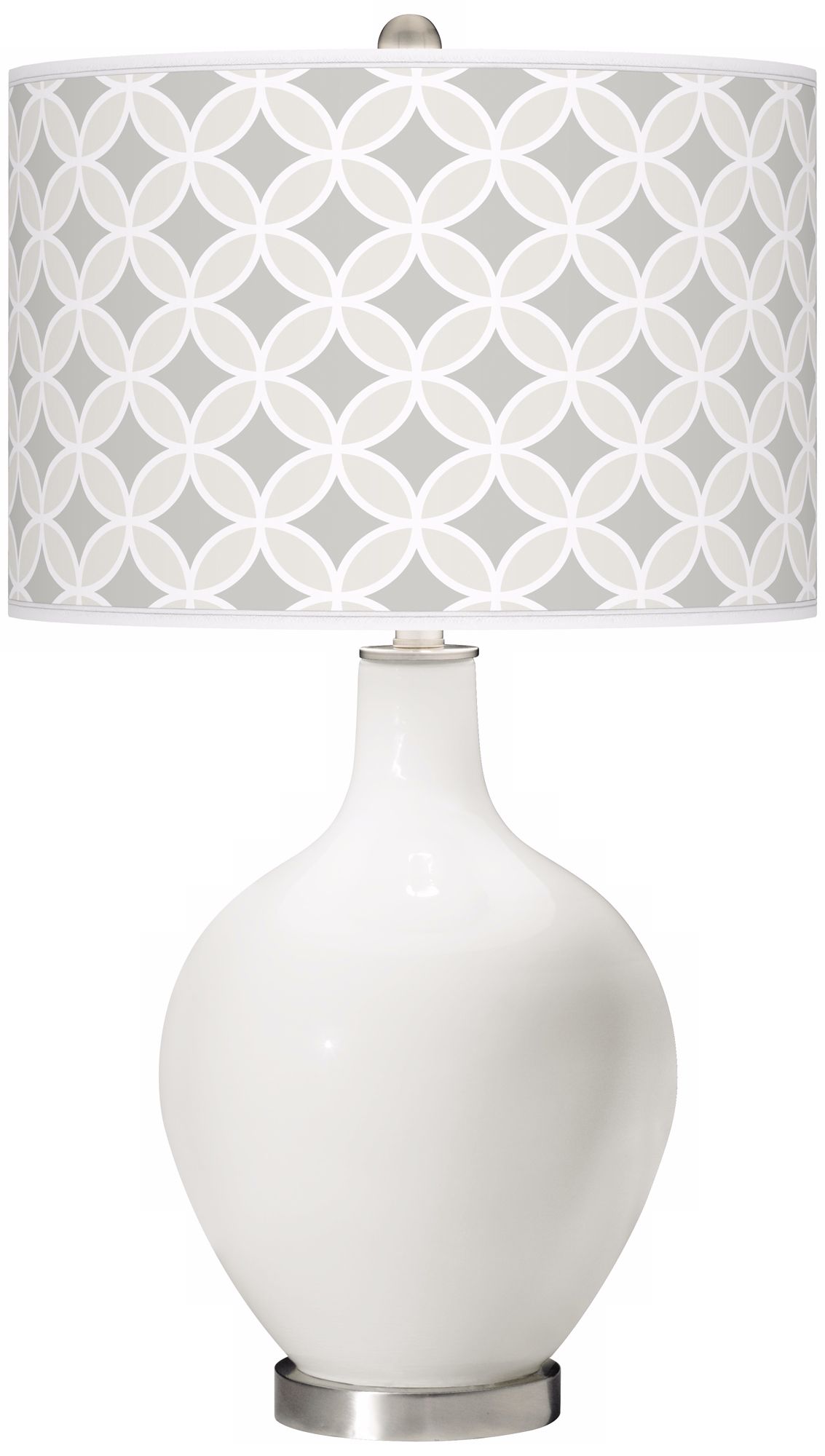 Winter White Circle Rings Ovo Table Lamp