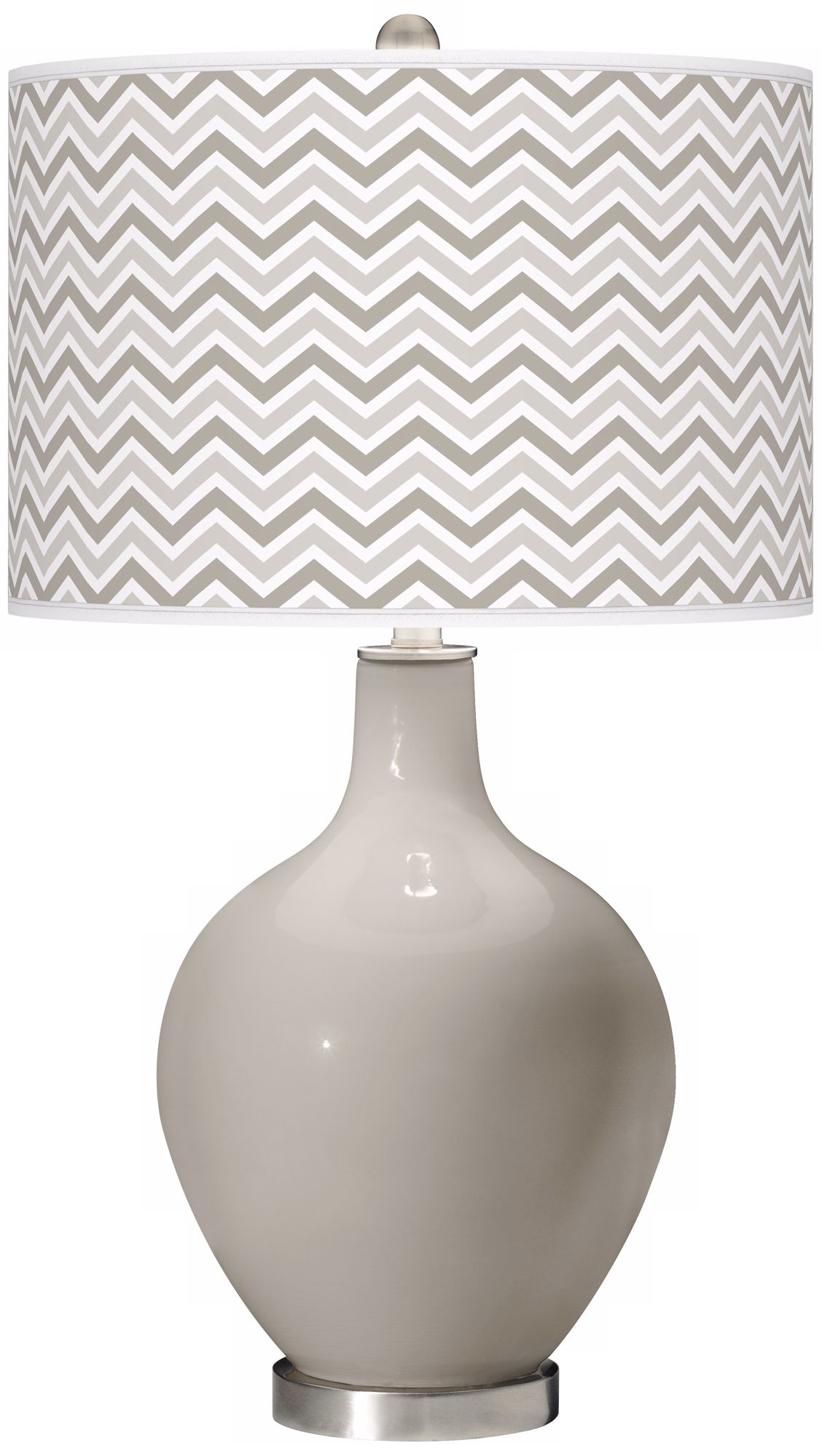 Requisite Gray Narrow Zig Zag Ovo Table Lamp
