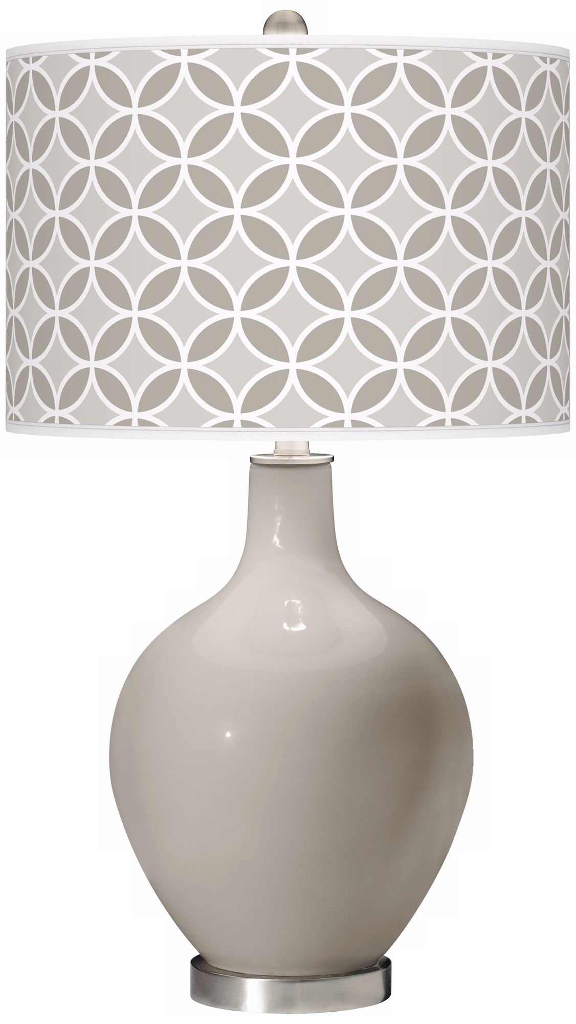 Requisite Gray Circle Rings Ovo Table Lamp