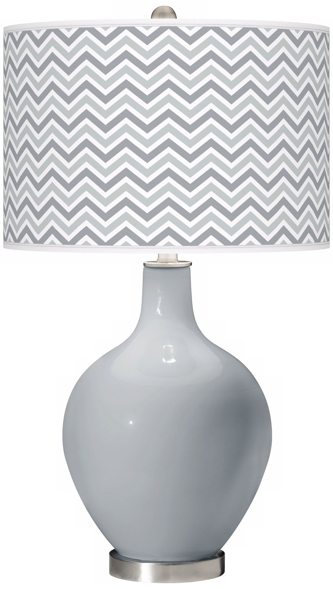 Uncertain Gray Narrow Zig Zag Ovo Table Lamp