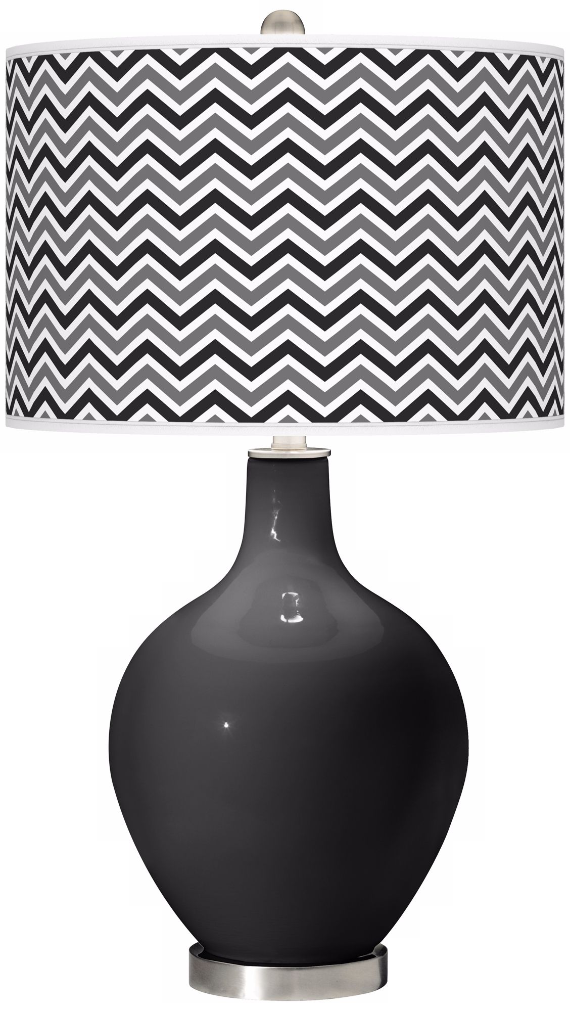 Tricorn Black Narrow Zig Zag Ovo Table Lamp