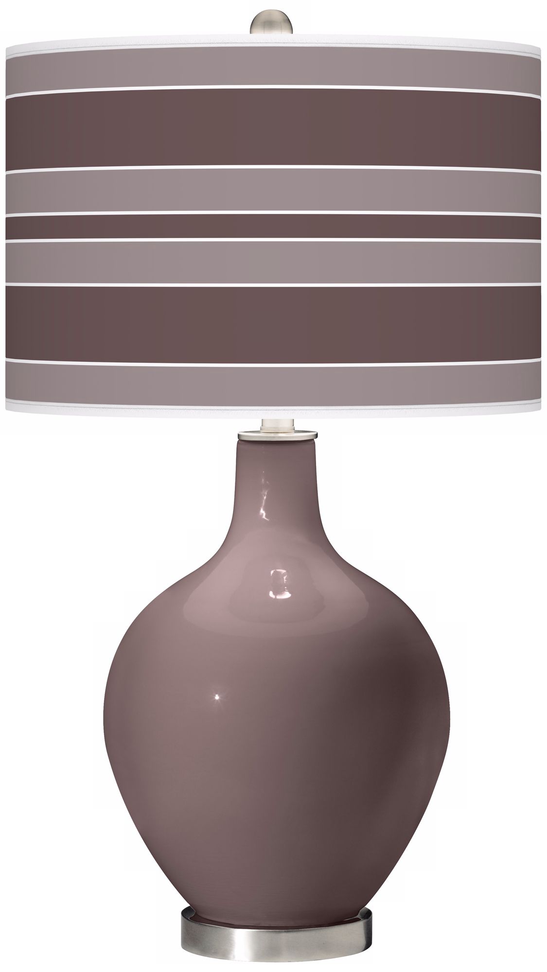 Deepest Mauve Bold Stripe Ovo Table Lamp