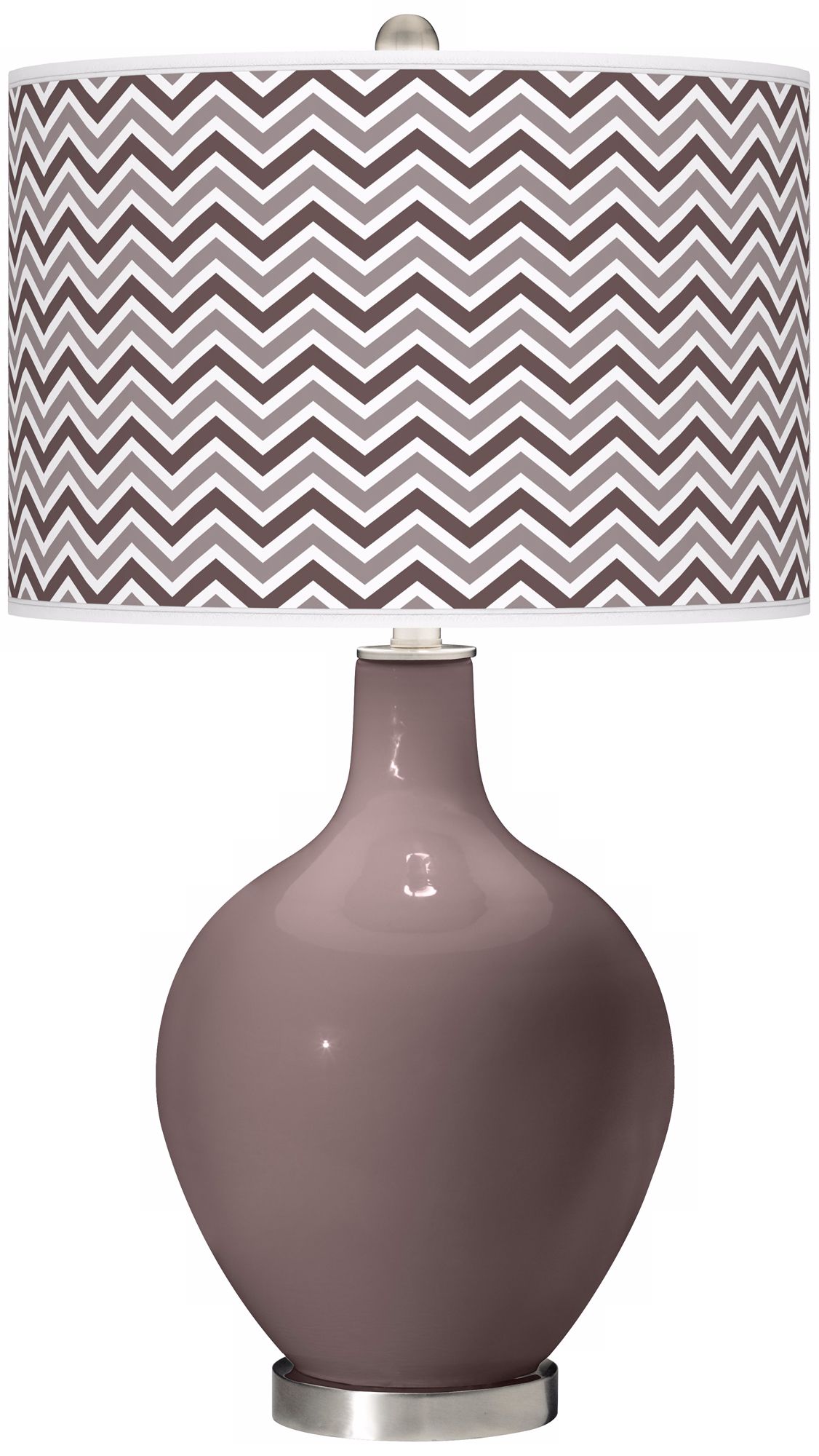 Deepest Mauve Narrow Zig Zag Ovo Table Lamp