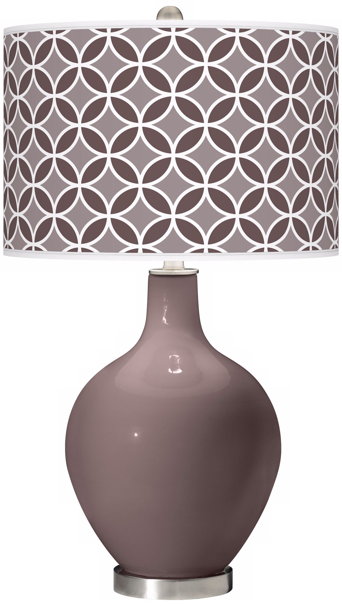 Deepest Mauve Circle Rings Ovo Table Lamp
