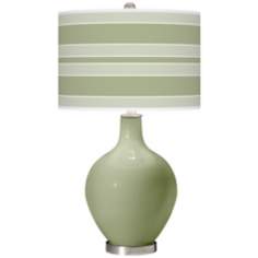 Majolica Green Bold Stripe Ovo Table Lamp