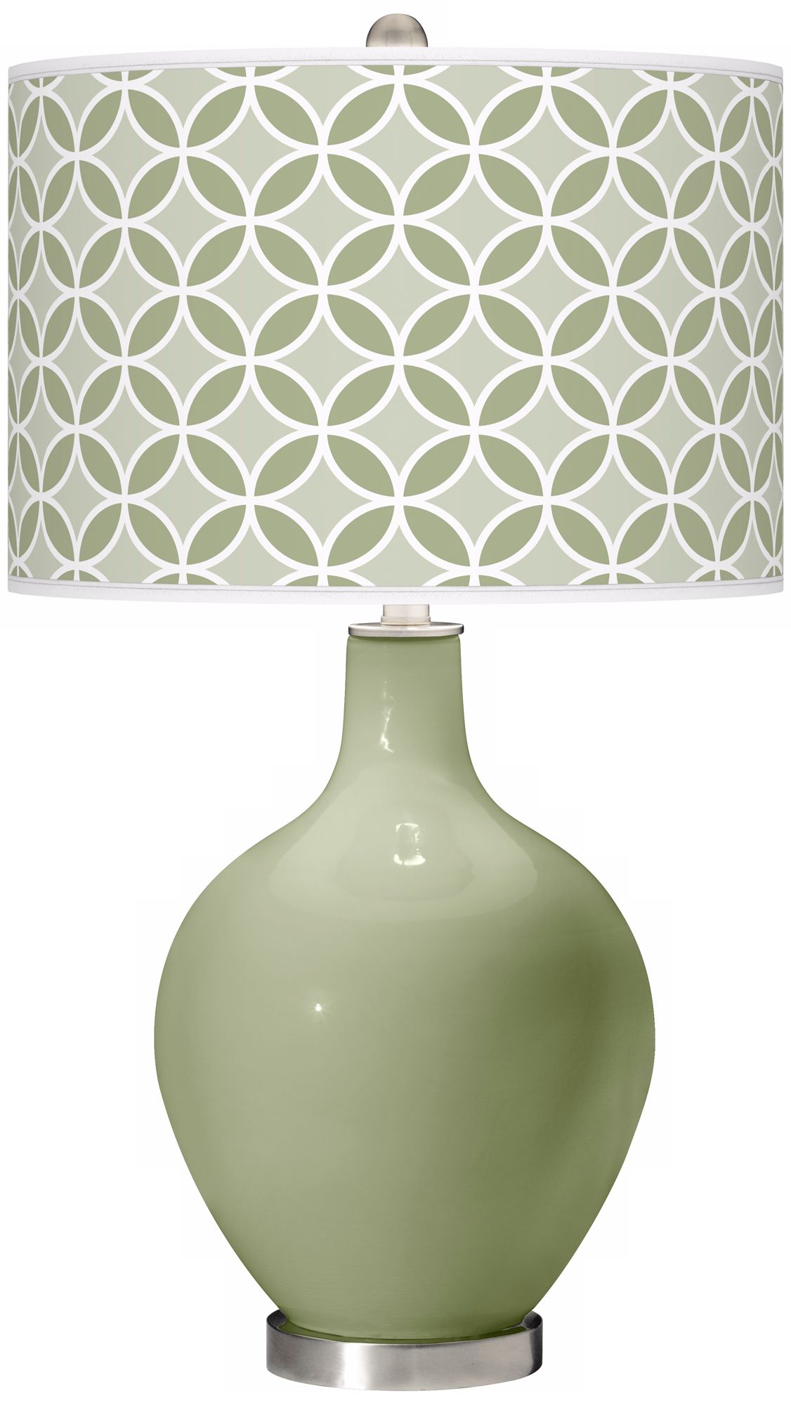 Majolica Green Circle Rings Ovo Table Lamp