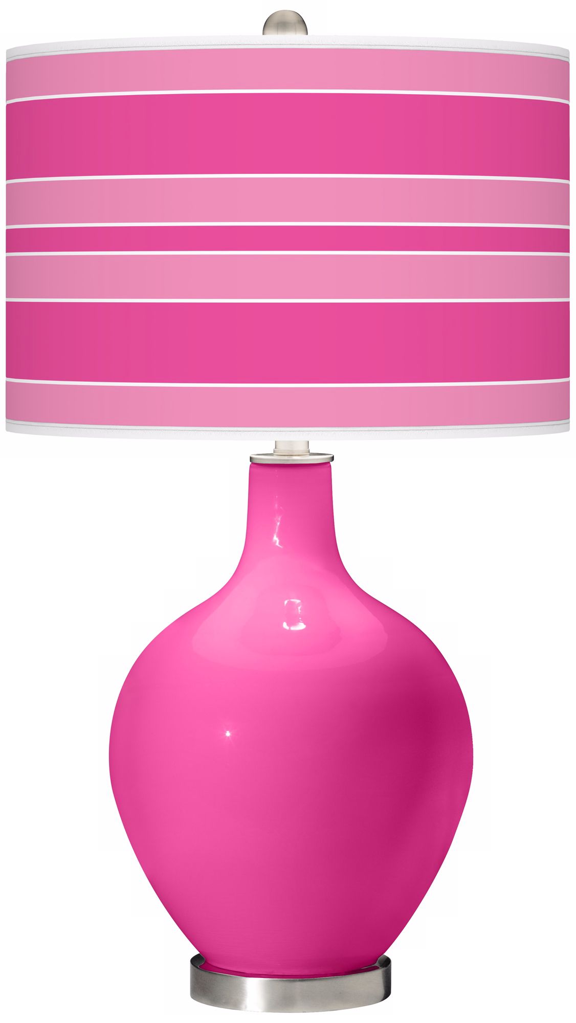 Fuchsia Bold Stripe Ovo Table Lamp