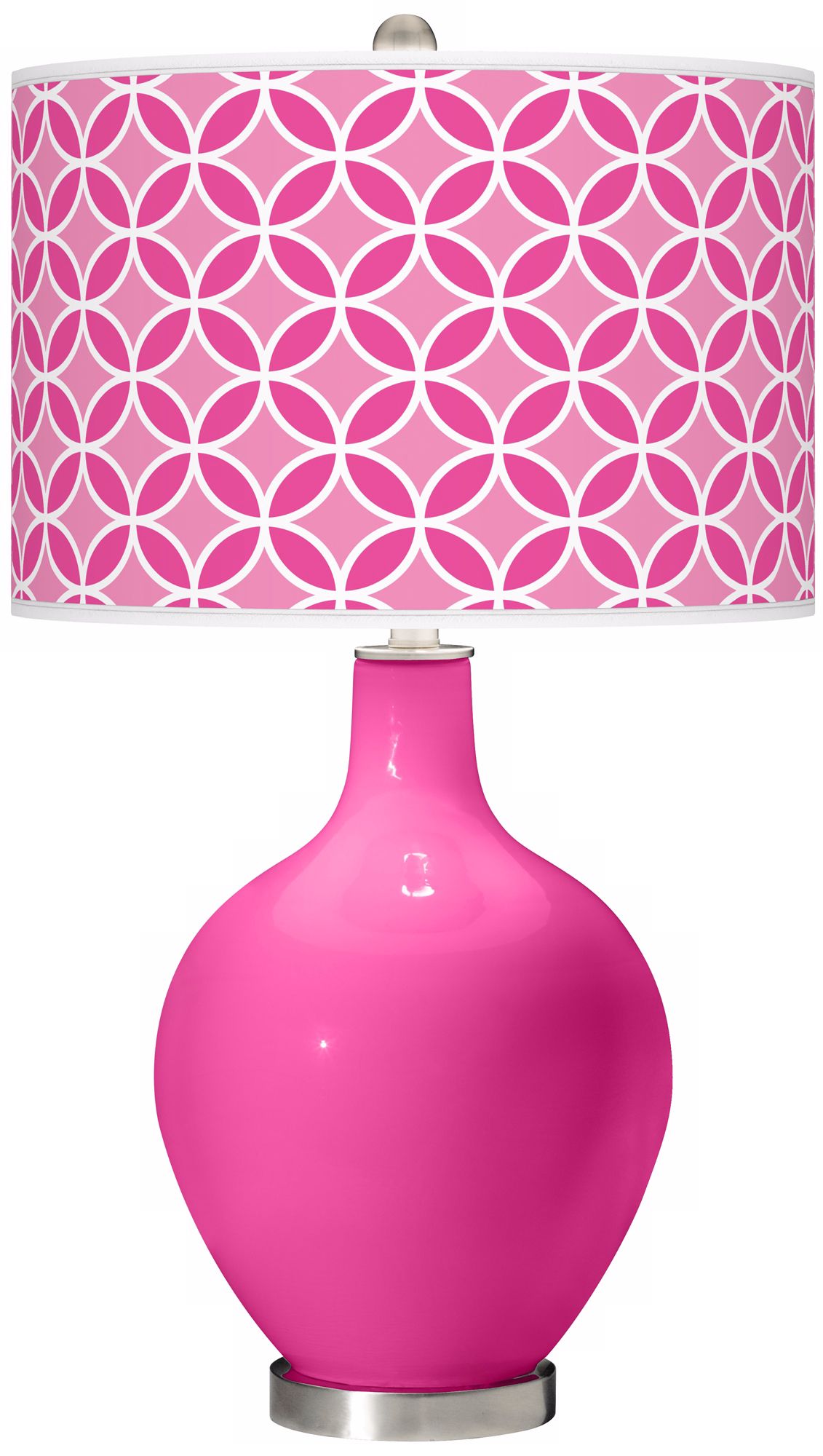 Fuchsia Narrow Zig Zag Ovo Table Lamp
