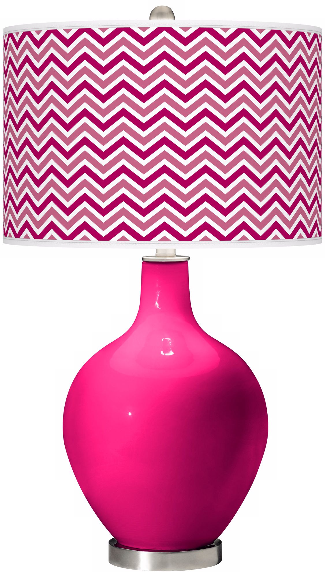 French Burgundy Narrow Zig Zag Ovo Table Lamp