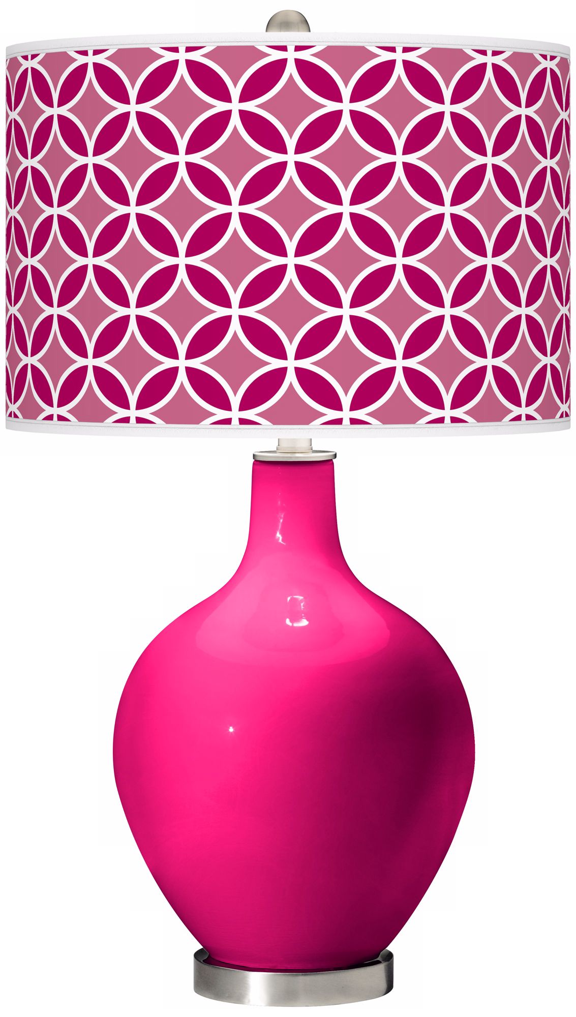 French Burgundy Circle Rings Ovo Table Lamp