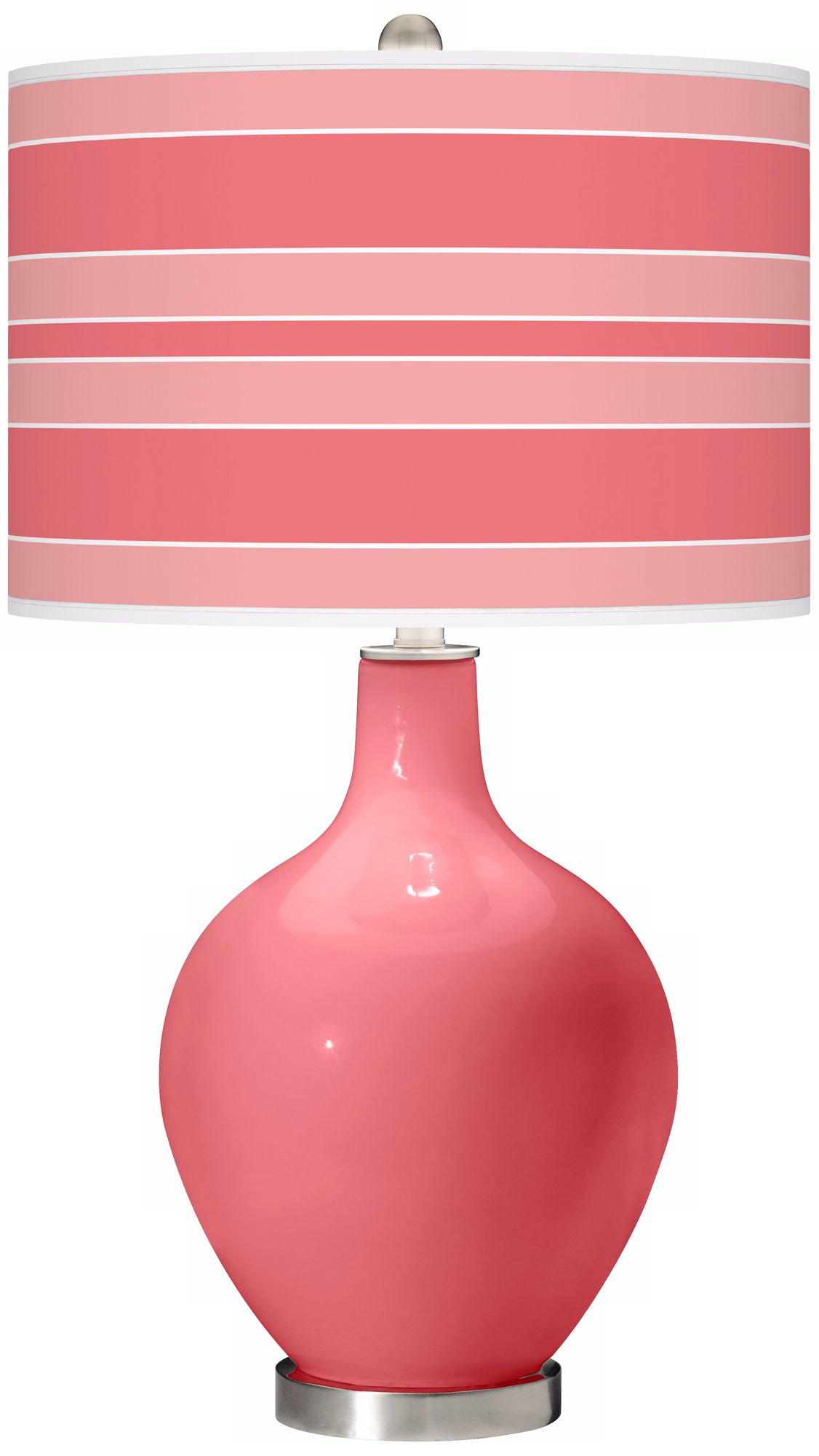 Rose Bold Stripe Ovo Table Lamp