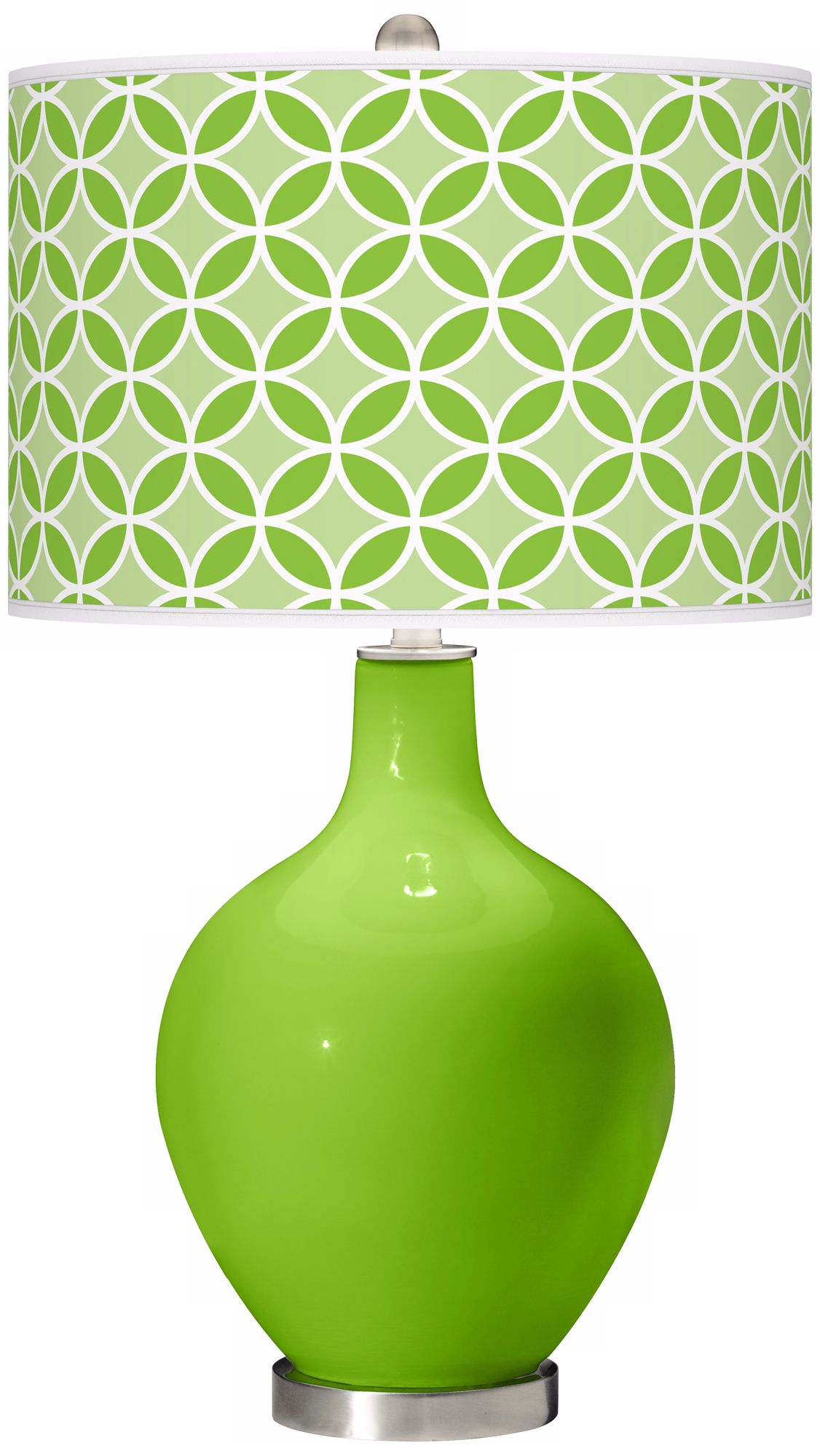 Neon Green Circle Rings Ovo Table Lamp