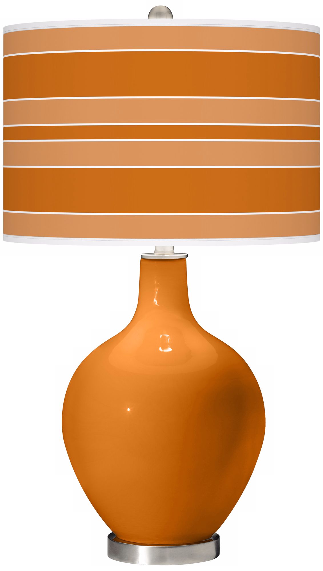 Cinnamon Spice Bold Stripe Ovo Table Lamp
