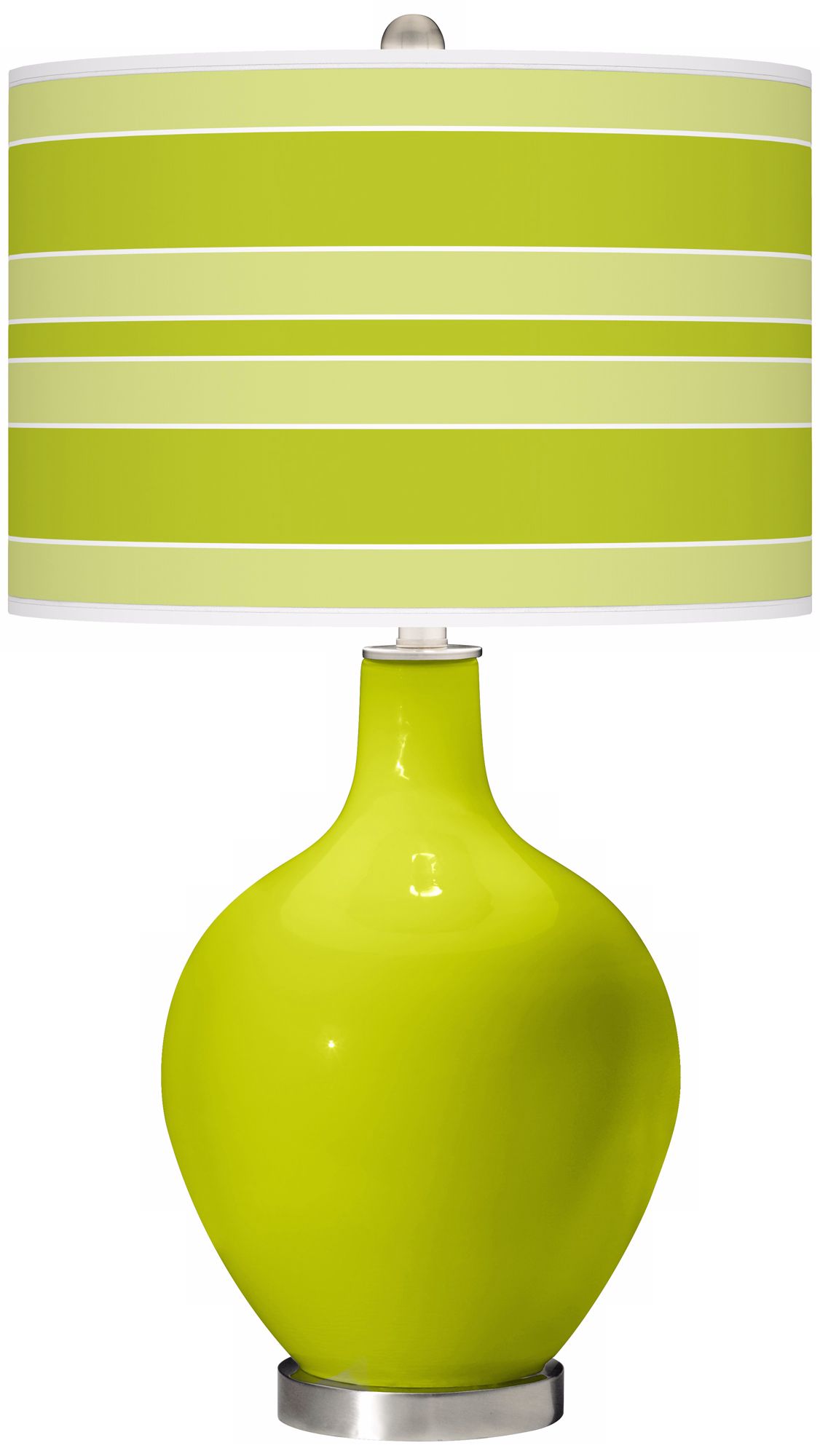 Pastel Green Bold Stripe Ovo Table Lamp