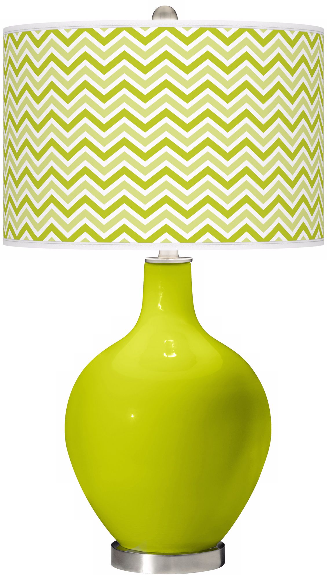 Pastel Green Narrow Zig Zag Ovo Table Lamp