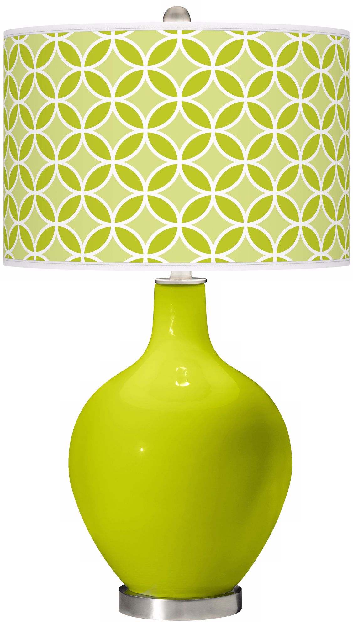 Pastel Green Circle Rings Ovo Table Lamp