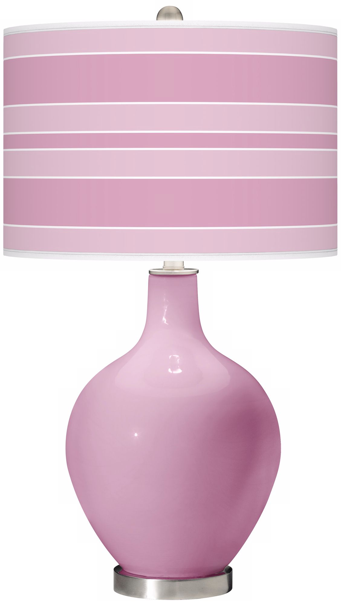 Pink Pansy Bold Stripe Ovo Table Lamp