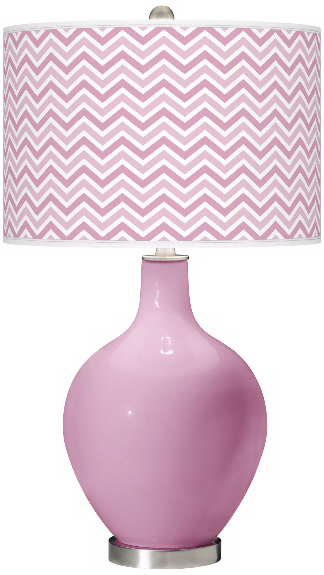 Pink Pansy Narrow Zig Zag Ovo Table Lamp