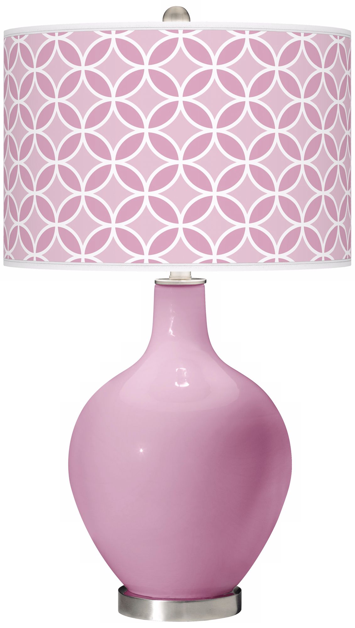 Pink Pansy Circle Rings Ovo Table Lamp