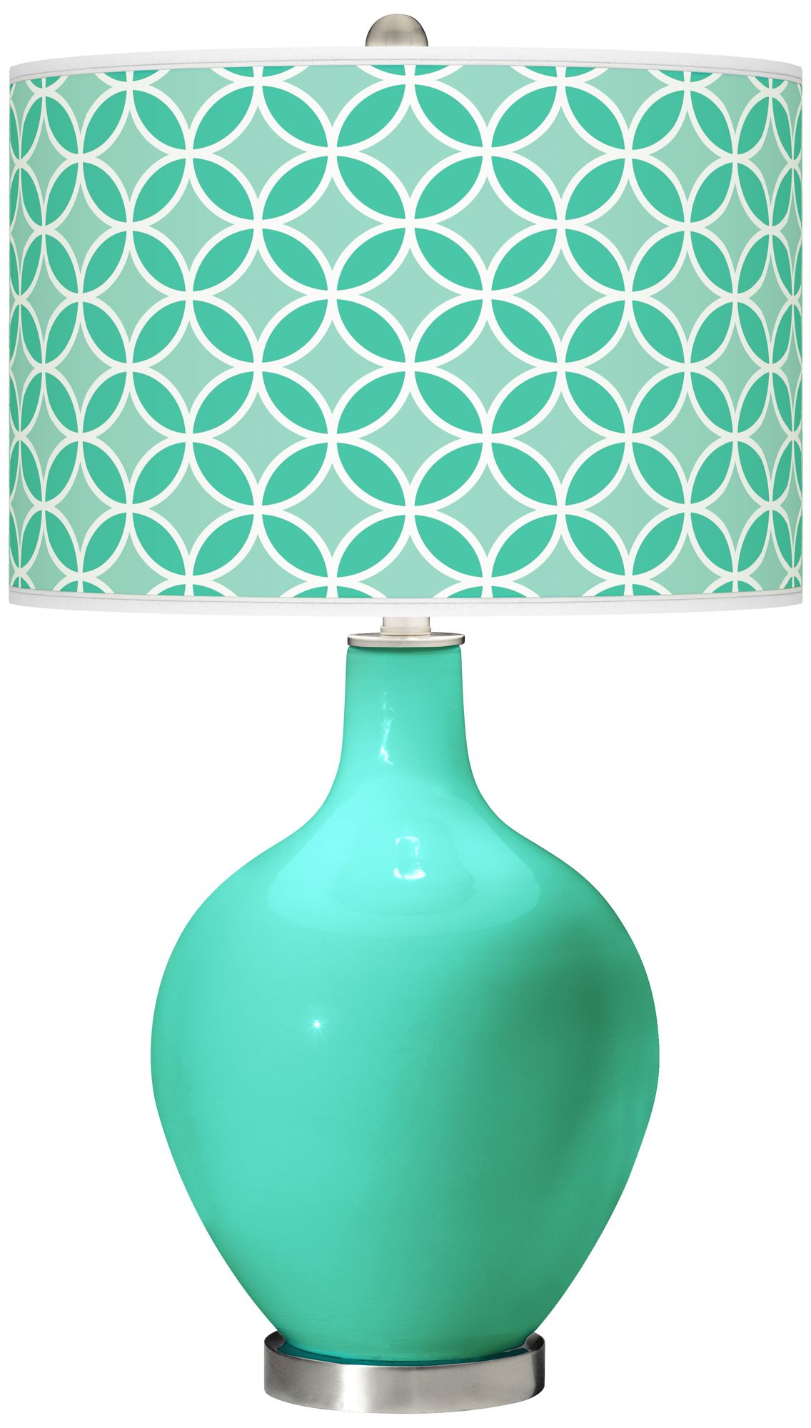 Turquoise Circle Rings Ovo Table Lamp