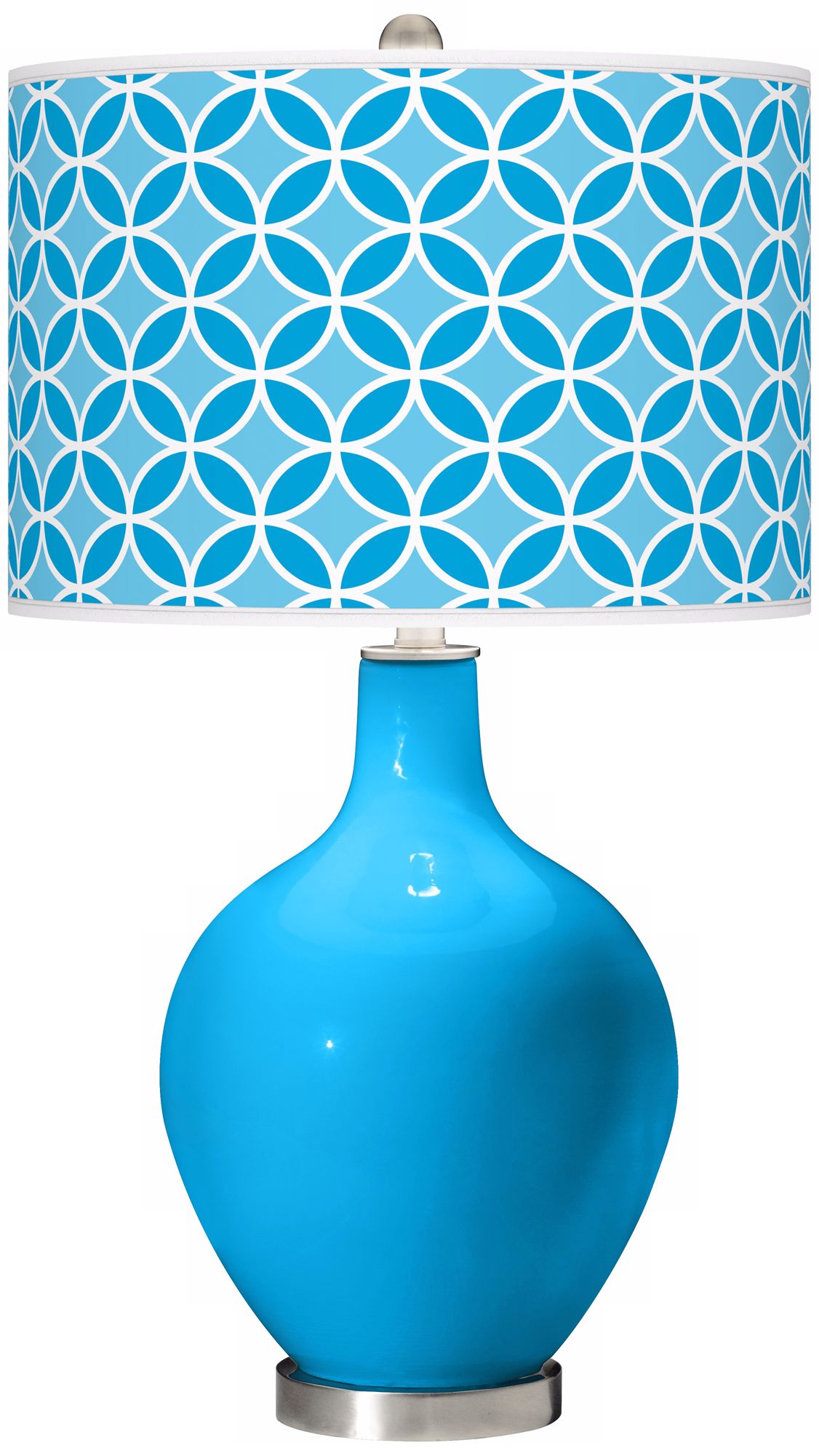 Sky Blue Circle Rings Ovo Table Lamp