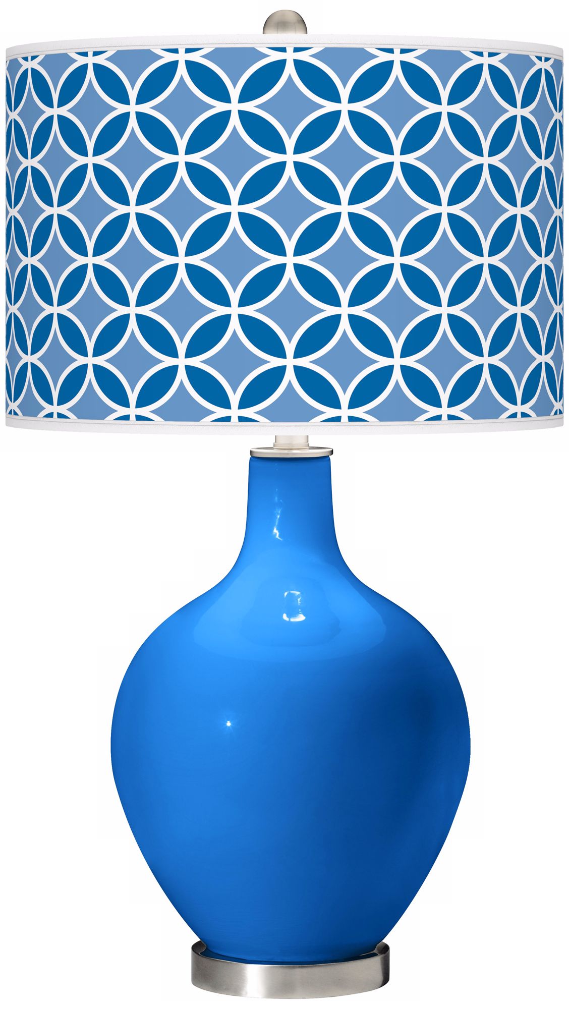 Royal Blue Circle Rings Ovo Table Lamp